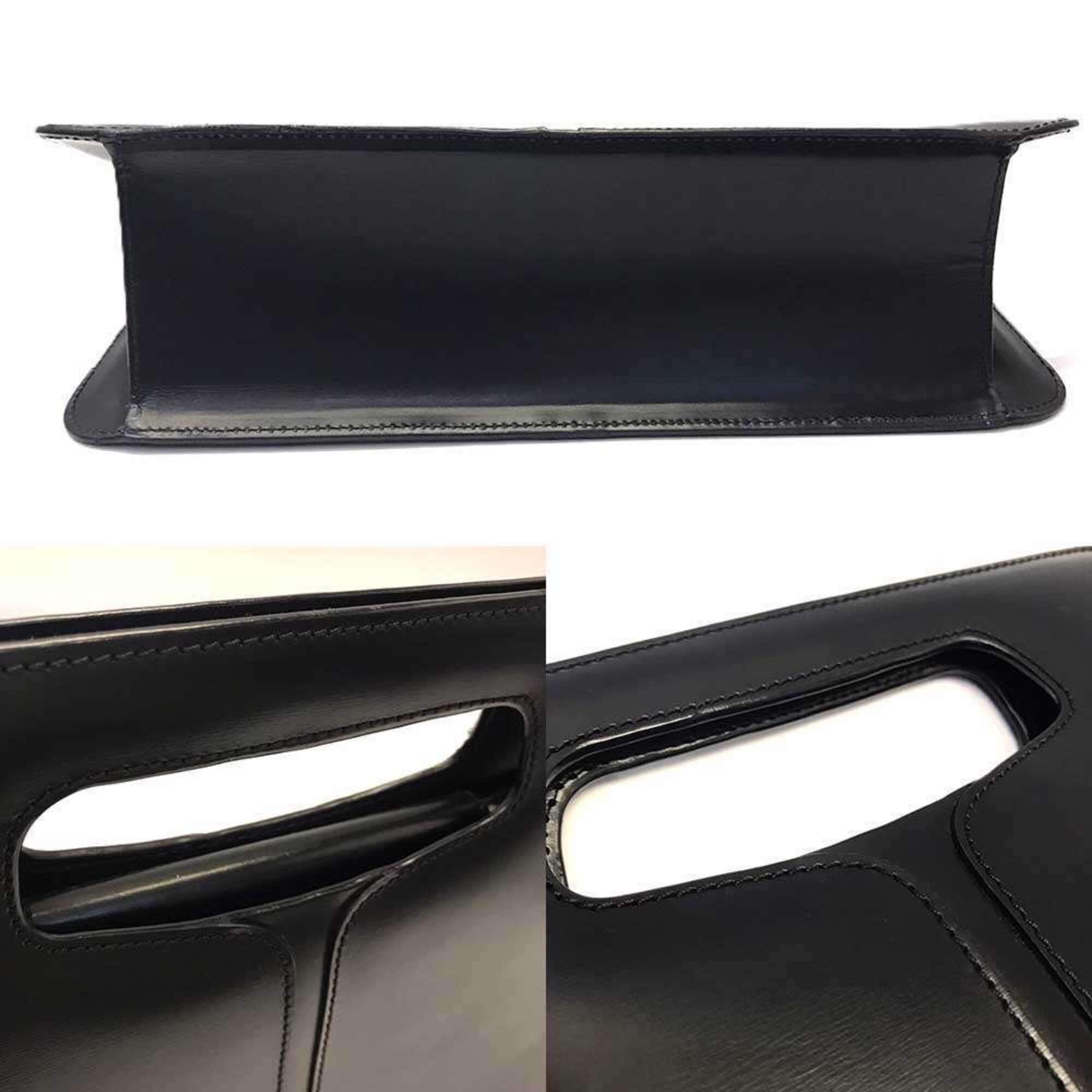 Loewe Black Leather Clutch Bag Handbag (Pre-Owned)