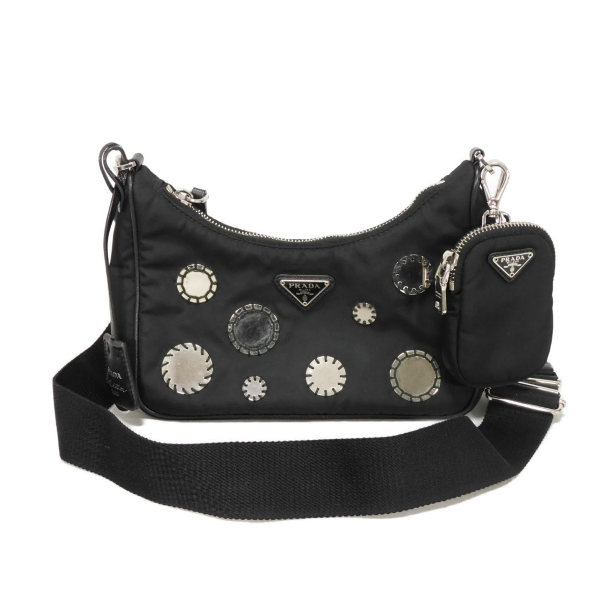 Prada Black Nylon Pouch Shoulder Bag (Pre-Owned)