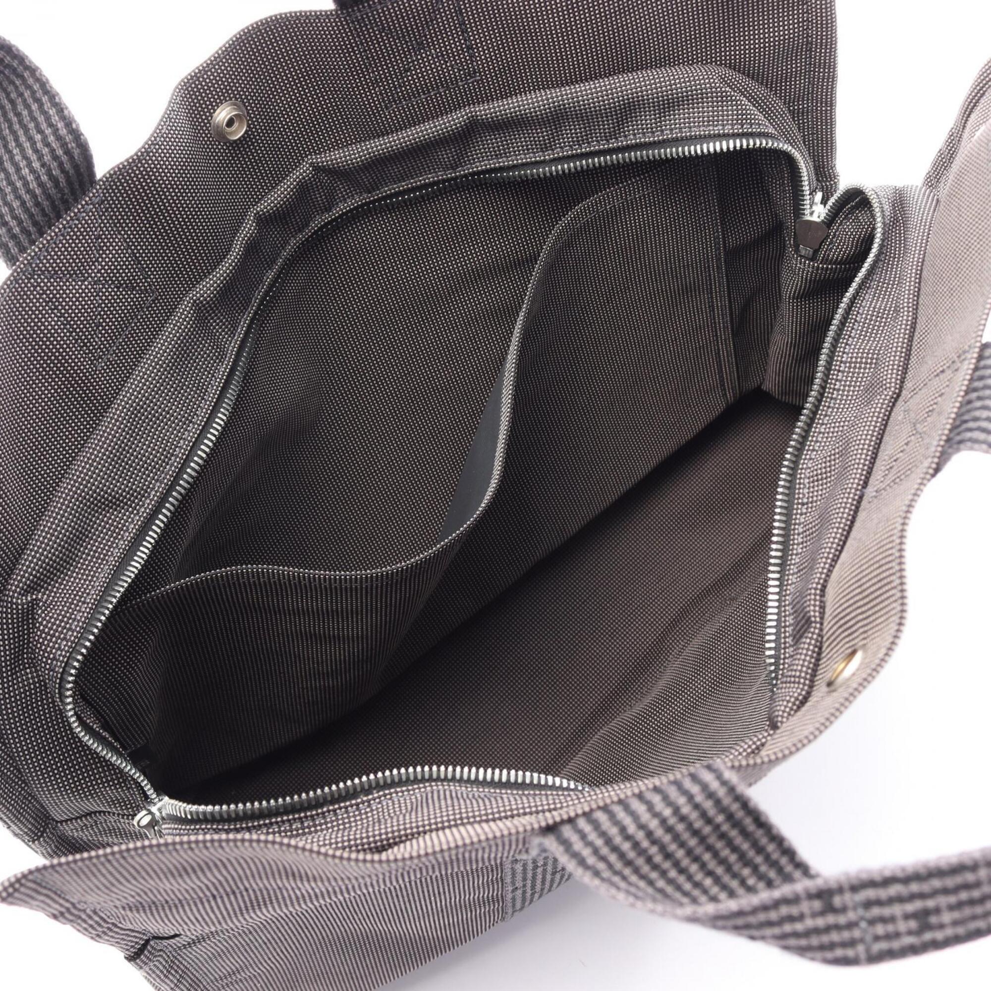 Hermes Gray Nylon Canvas Handbag Tote Bag (Pre-Owned)