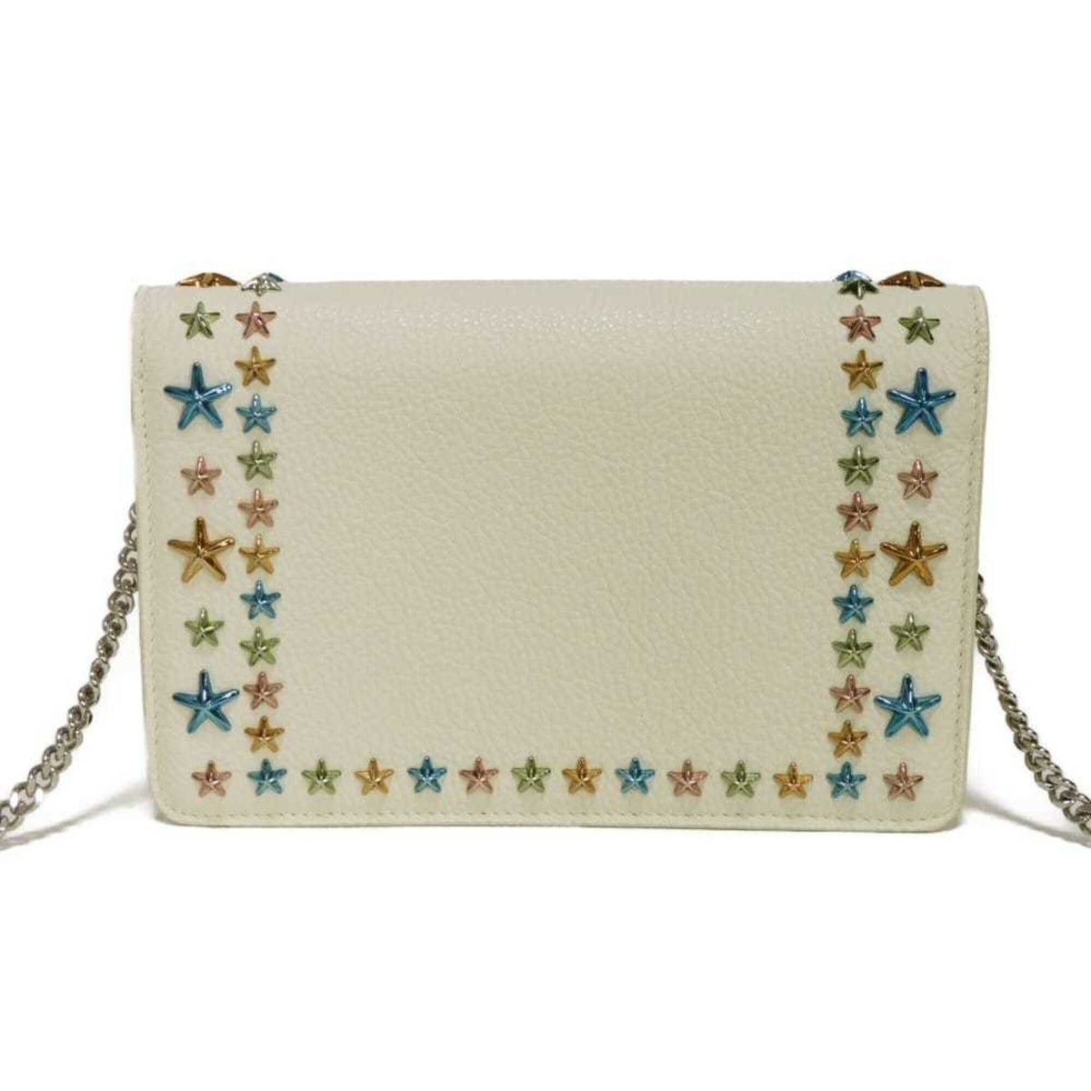 Jimmy Choo Ivory White Leather Shoulder Bag (Pre-Owned)