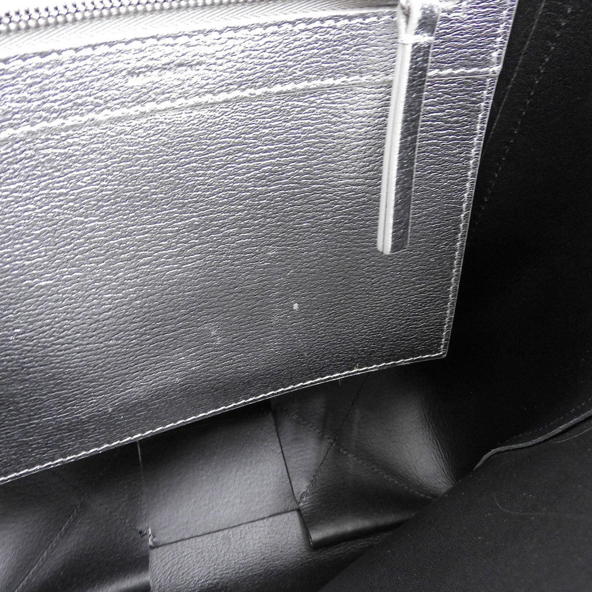 Celine Silver Leather Handbag Shoulder Bag (Pre-Owned)