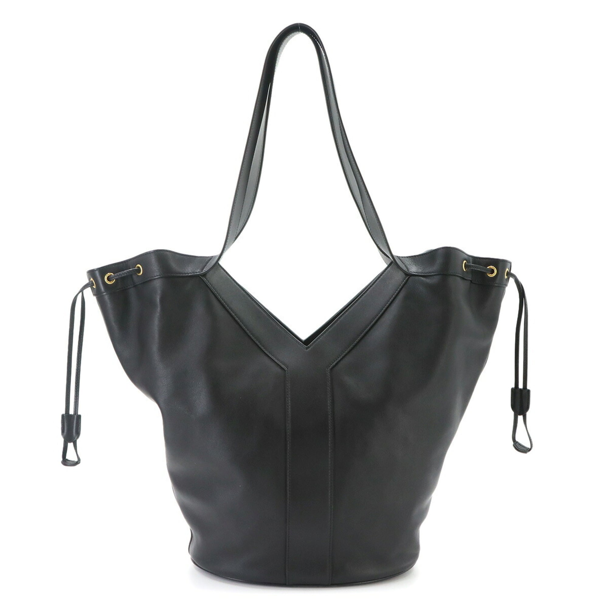 Saint Laurent Black Leather Handbag Tote Bag (Pre-Owned)