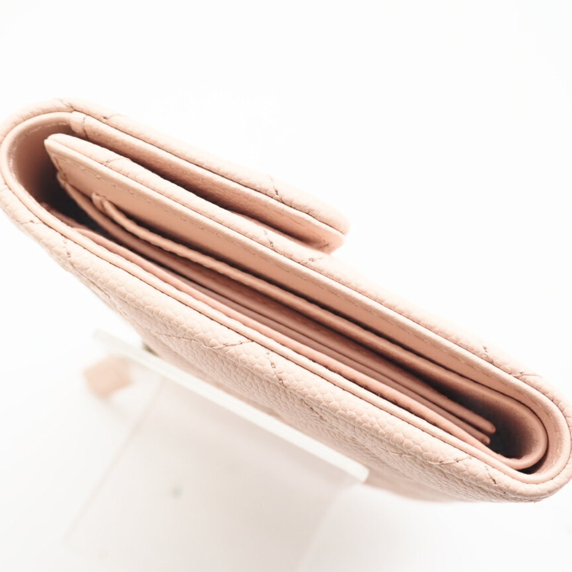 Chanel Matelasse Pink Leather Wallet (Tri-Fold) (Pre-Owned)