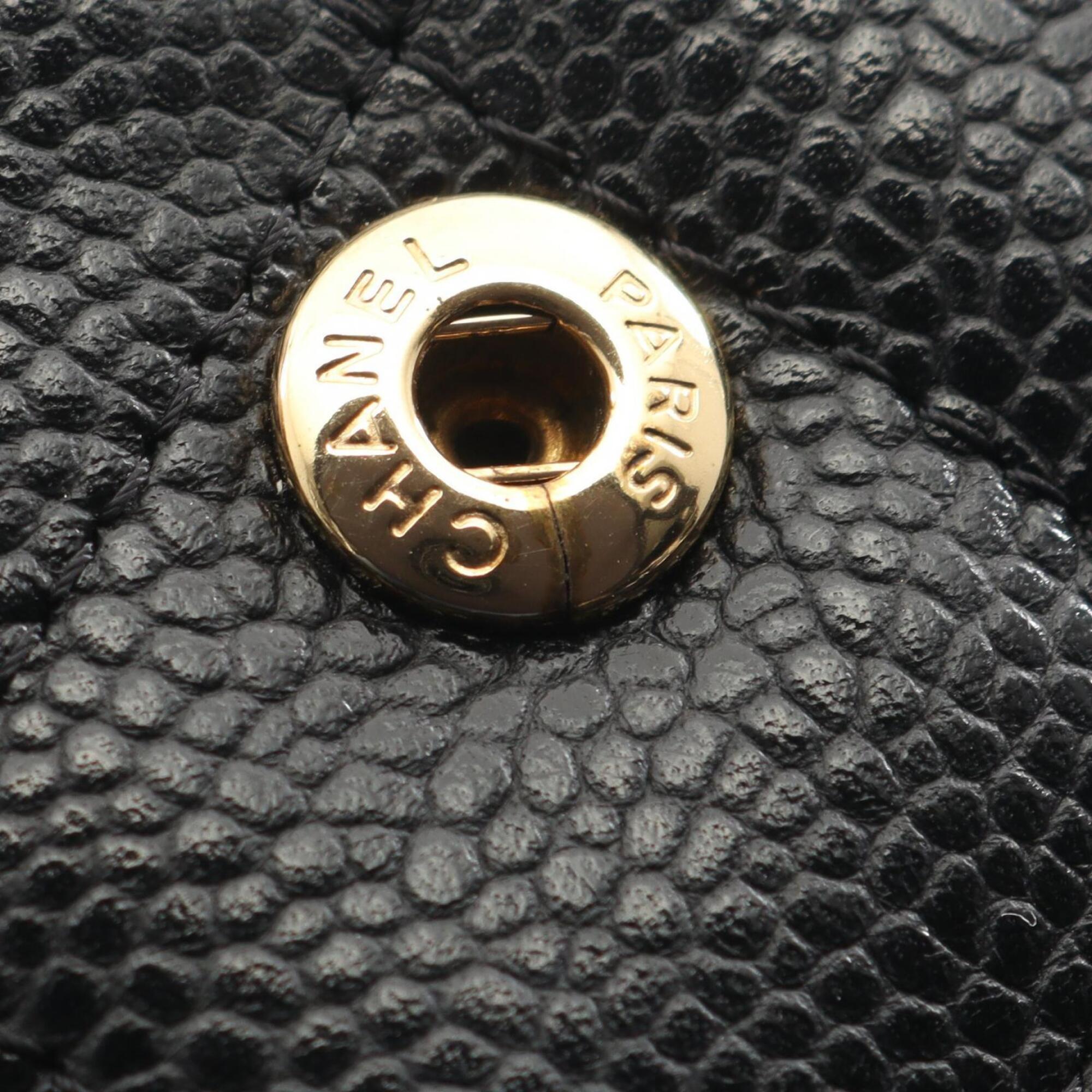 Chanel Black Grained Calfskin Handbag Shoulder Bag (Pre-Owned)