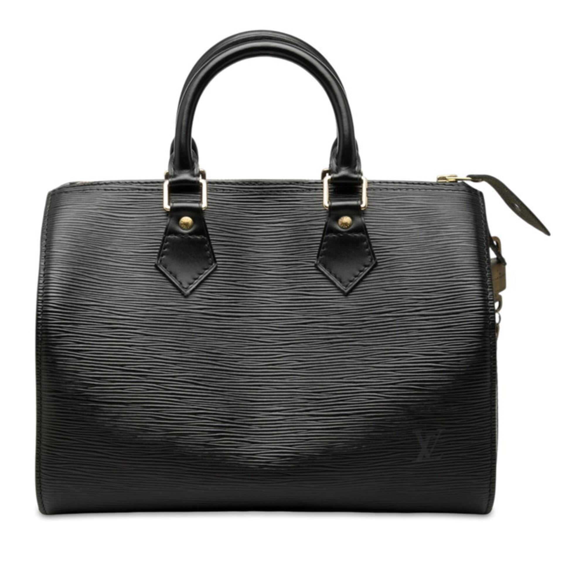 Louis Vuitton Black Noir Leather Boston Bag Handbag (Pre-Owned)