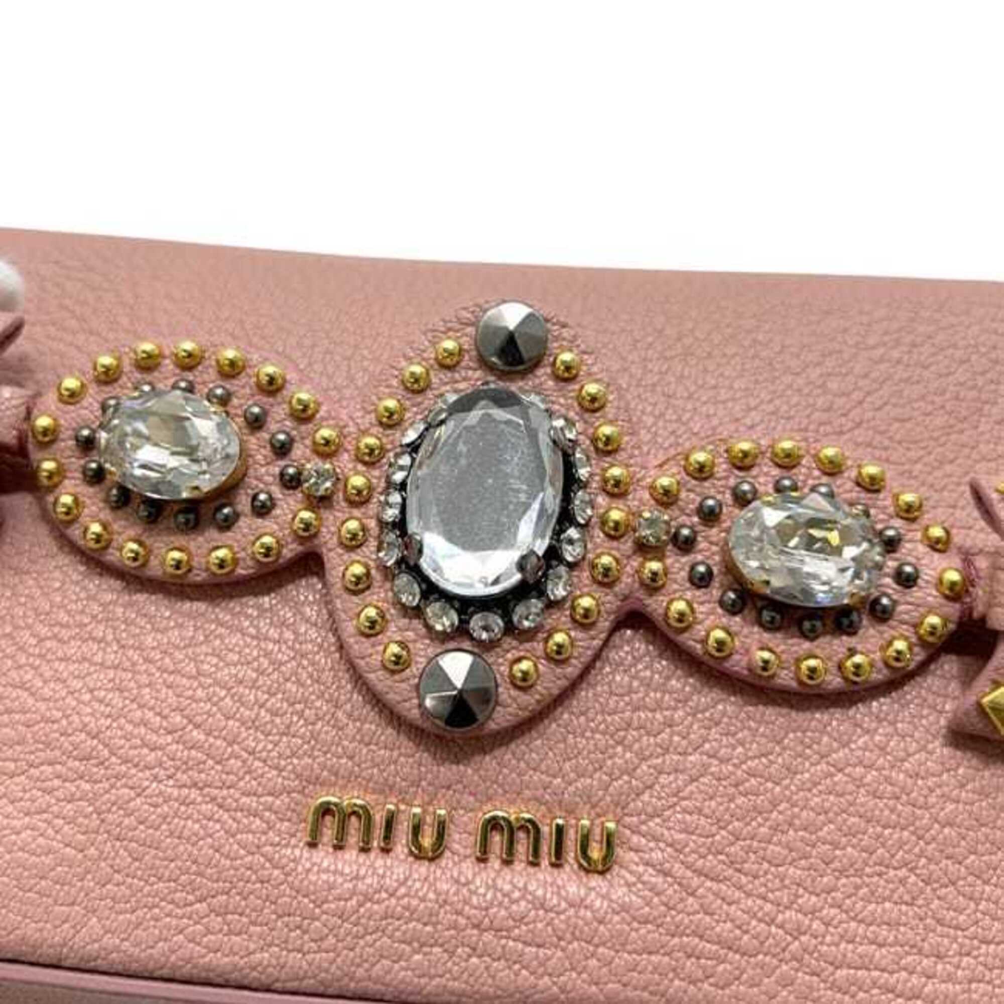 Miu Miu Pink Leather Clutch Bag Handbag (Pre-Owned)