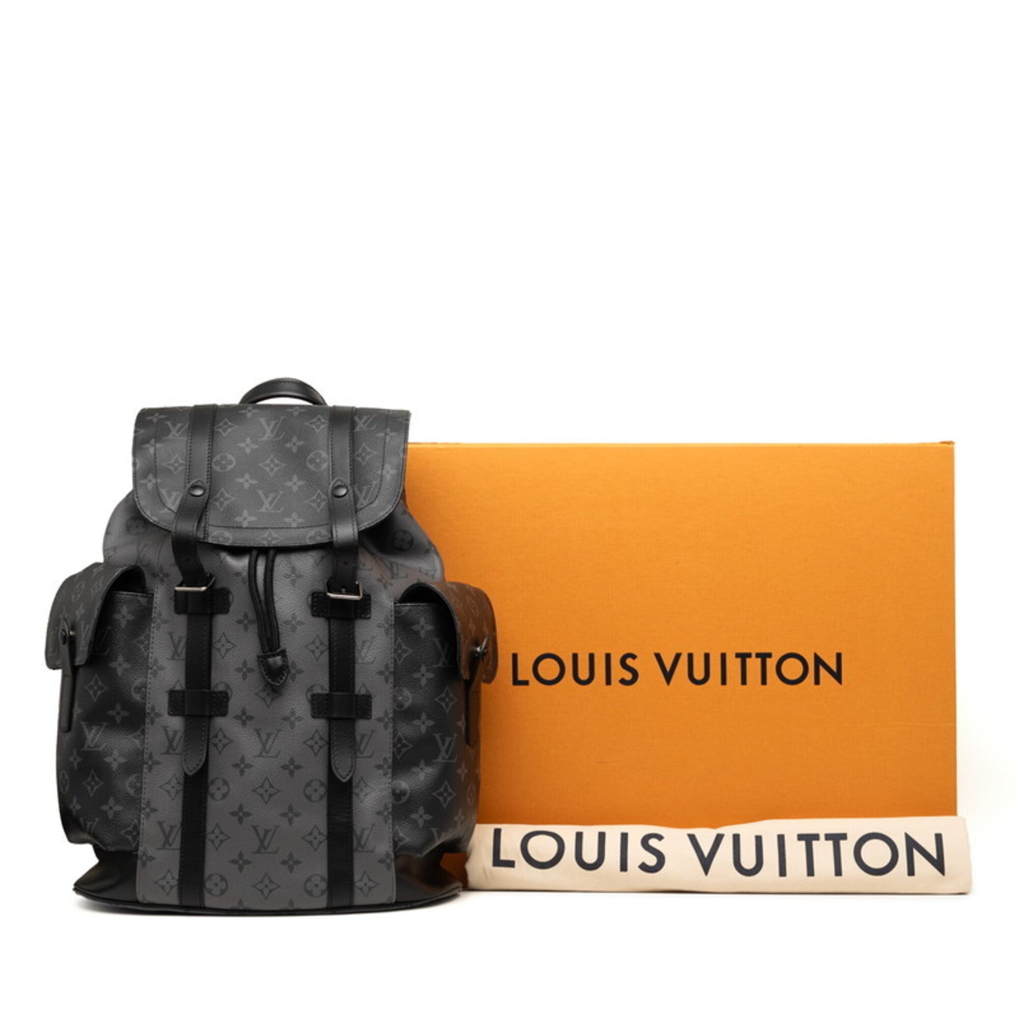 Louis Vuitton Black Gray Pvc Leather Backpack (Pre-Owned)