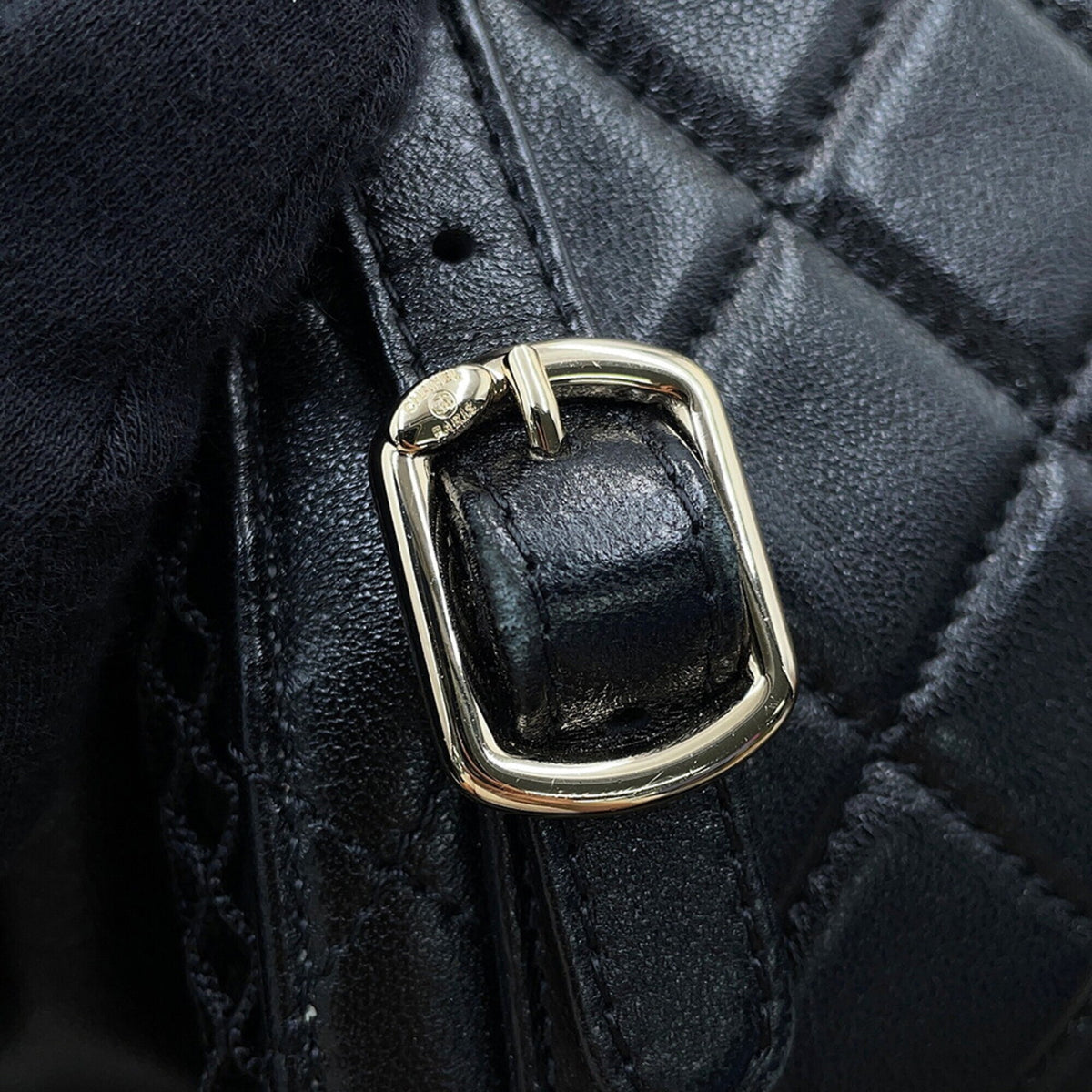 Chanel Matelasse Black Mesh Leather Backpack (Pre-Owned)