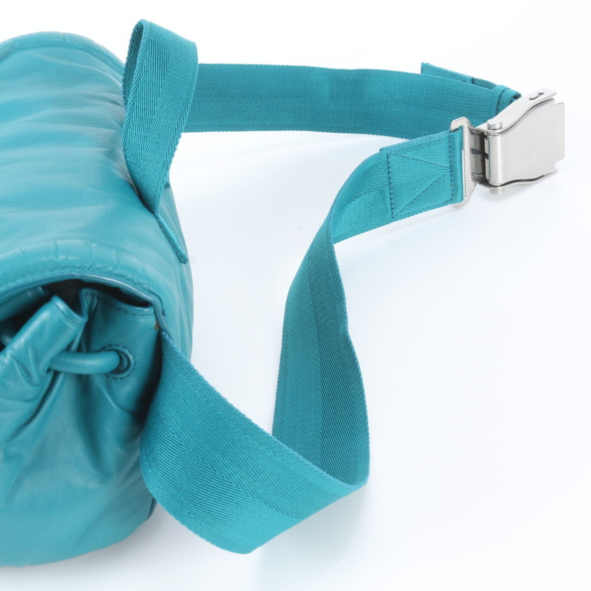 Bottega Veneta Blue Turquoise Leather Pouch Shoulder Bag Sling Bag (Pre-Owned)