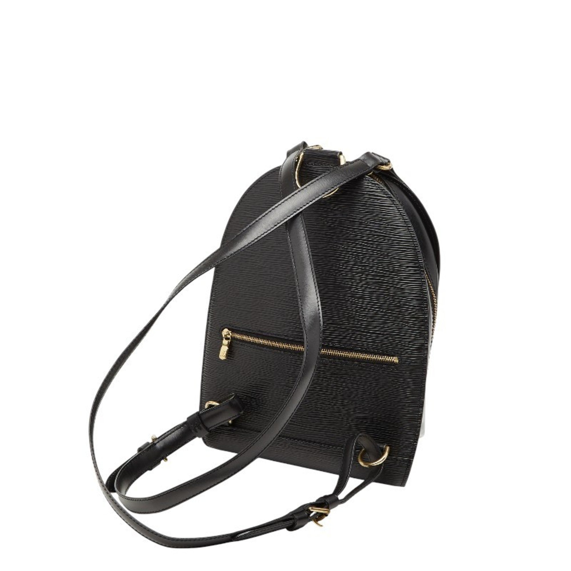 Louis Vuitton Black Noir Leather Backpack (Pre-Owned)