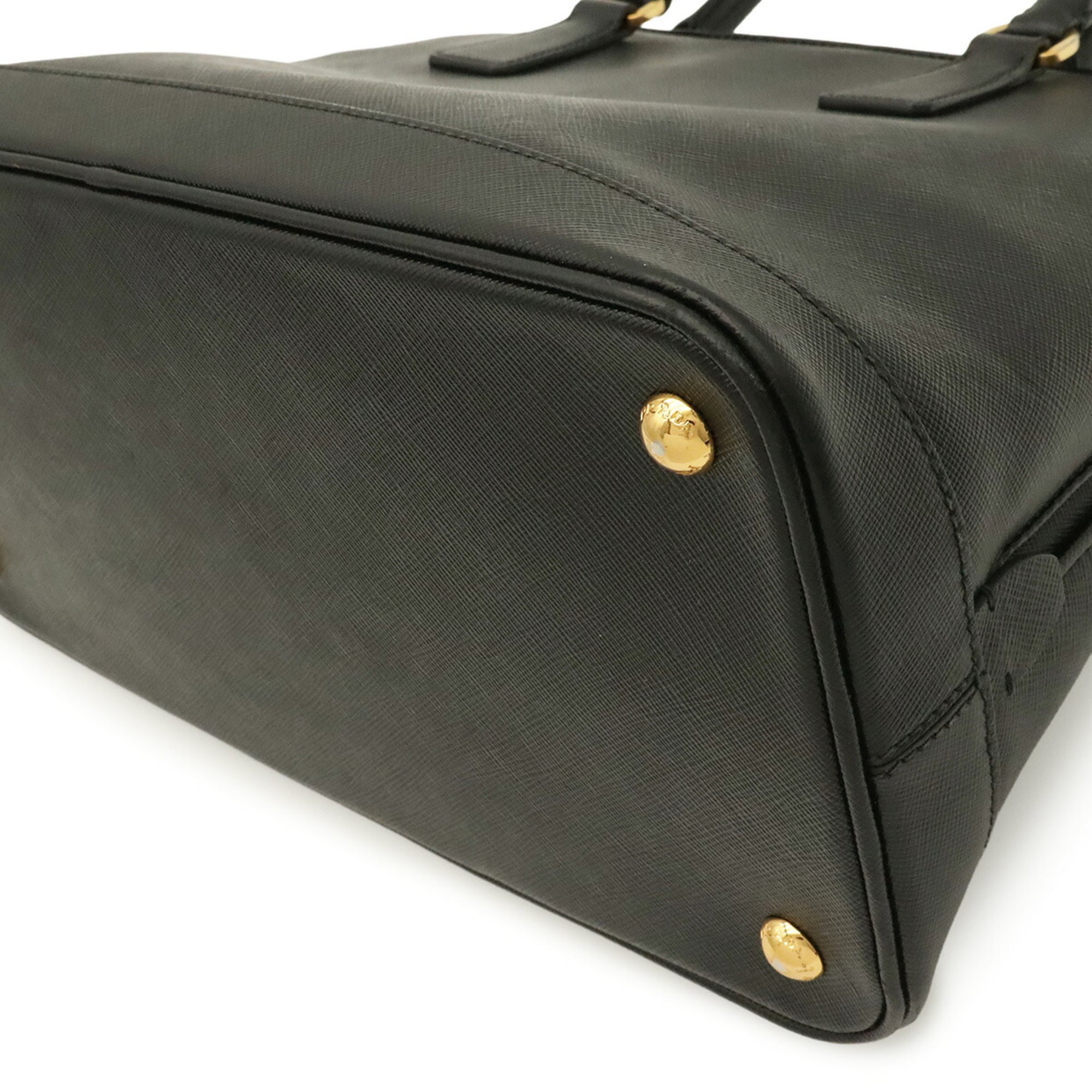 Prada Saffiano Black Nero Leather Handbag Shoulder Bag Tote Bag (Pre-Owned)