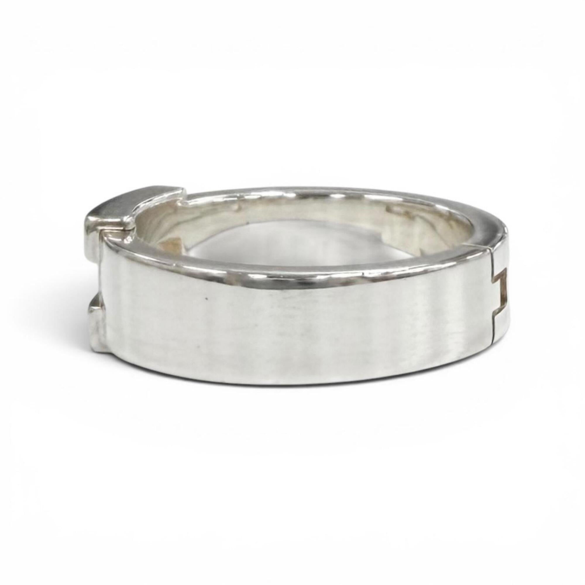 Hermes Silver Silver 925 Band Ring (Pre-Owned)