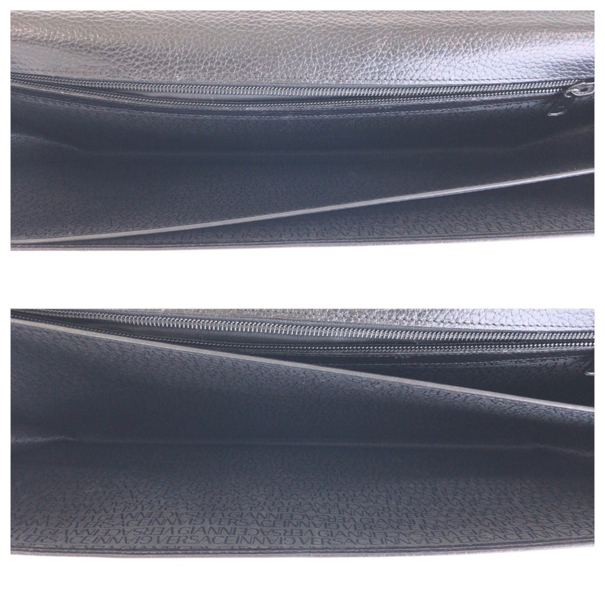 Versace Black Leather Briefcase (Pre-Owned)
