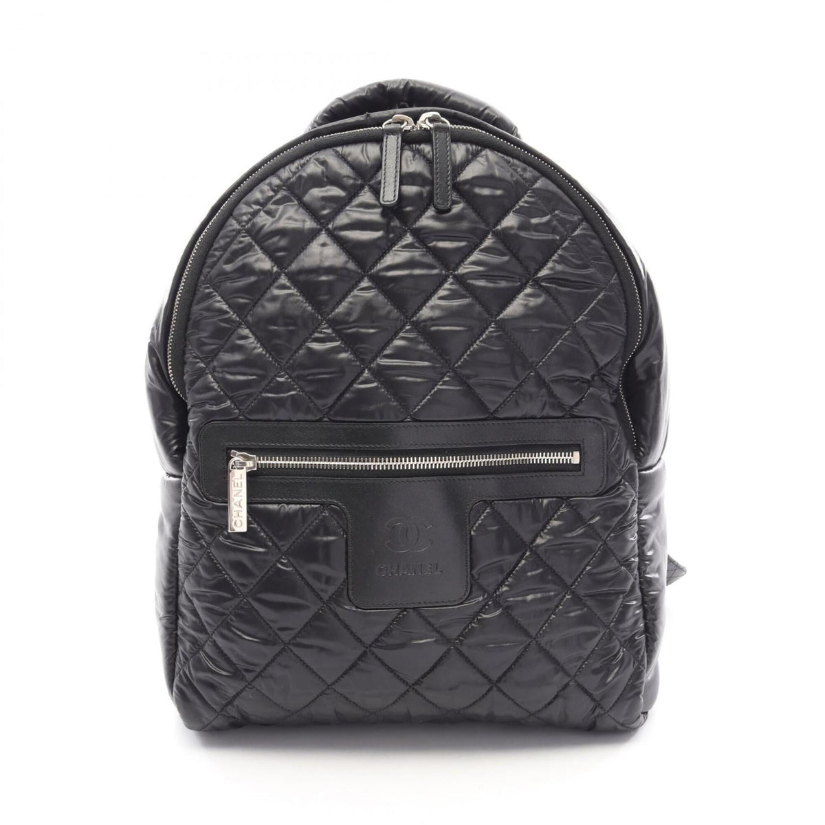 Chanel Black Nylon Leather Backpack (Pre-Owned)