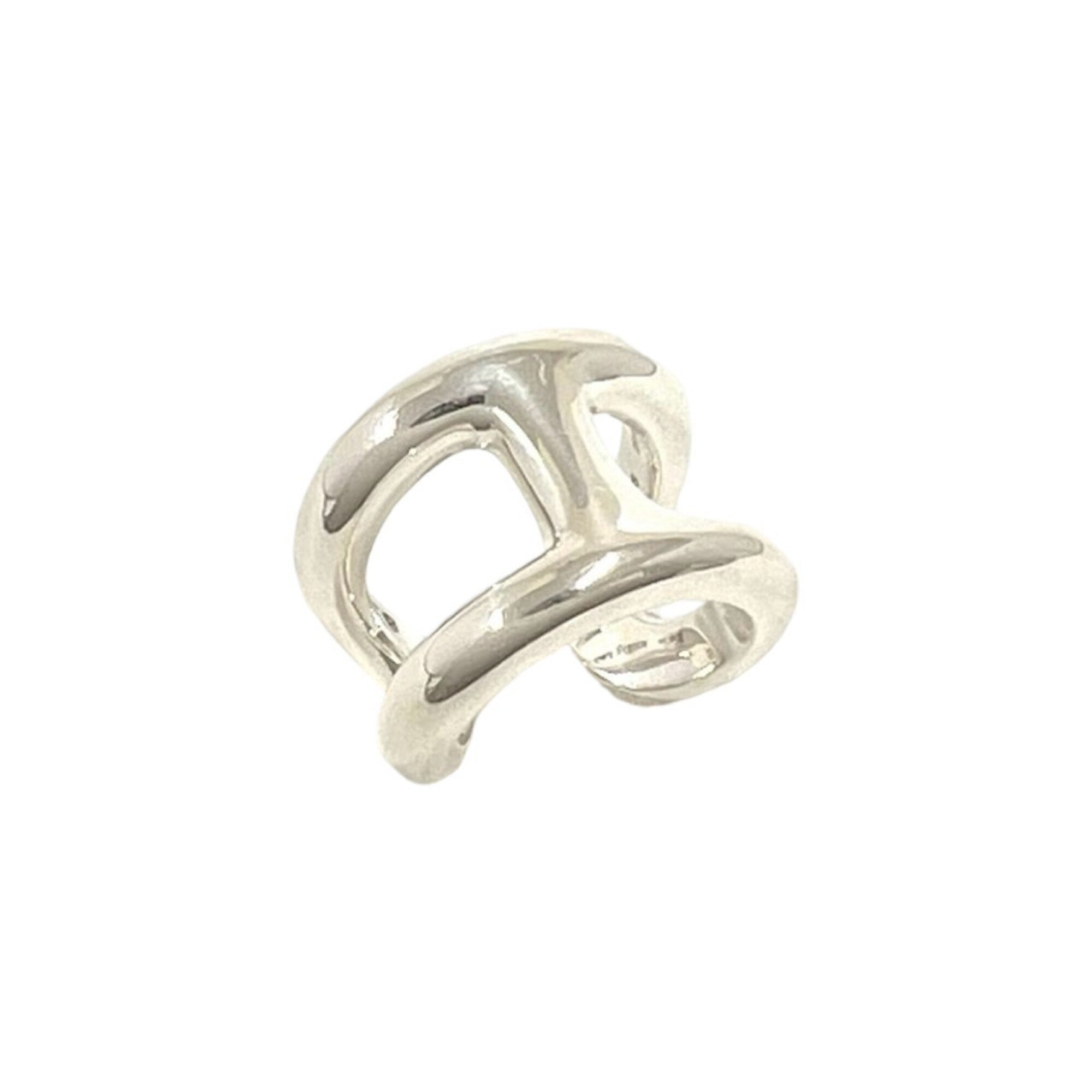 Hermes Silver Silver 925 Band Ring (Pre-Owned)