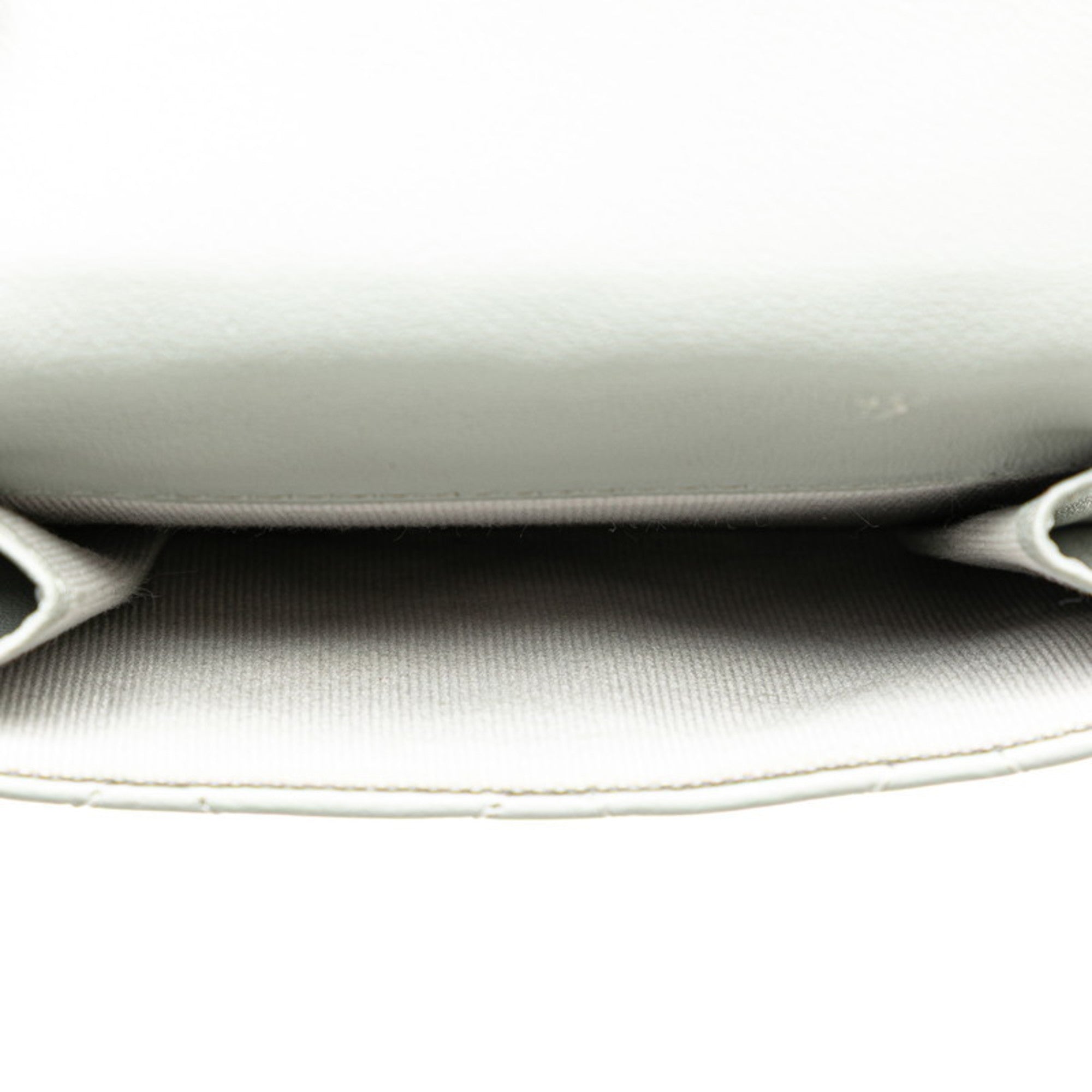 Chanel Gray Leather Wallet (Tri-Fold) (Pre-Owned)