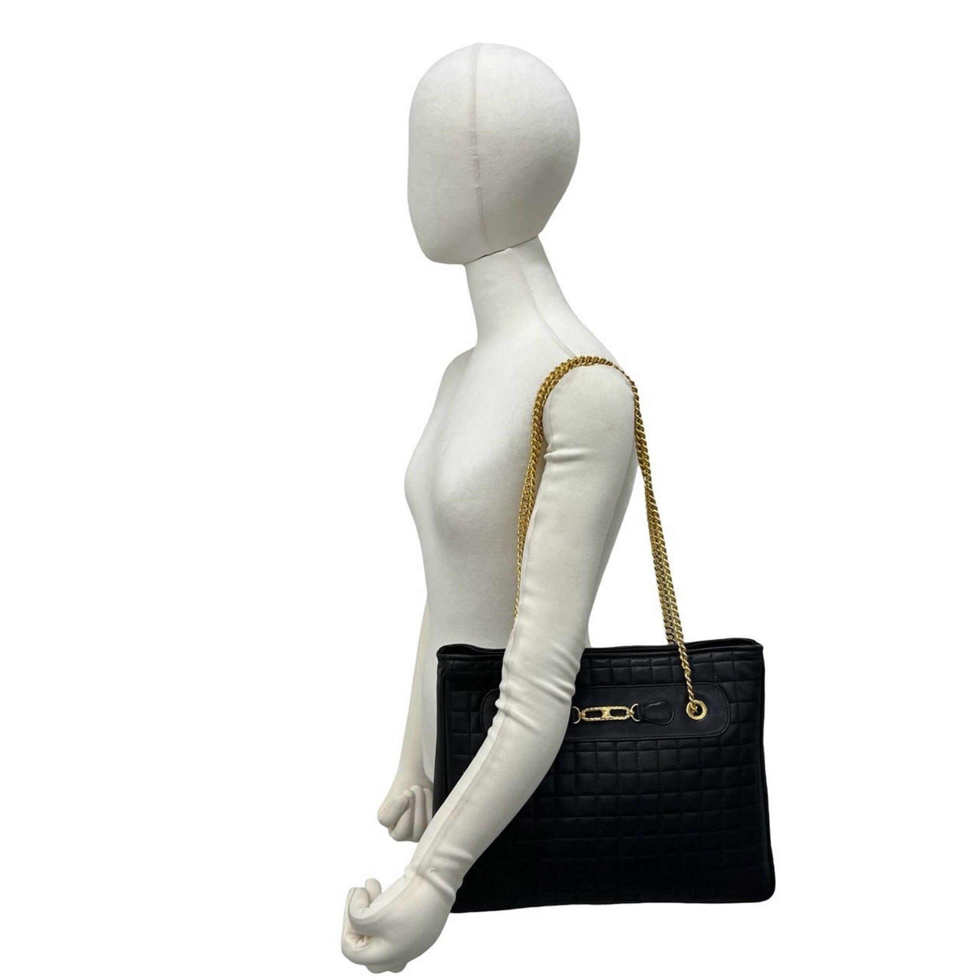 Celine Black Leather Shoulder Bag Tote Bag (Pre-Owned)