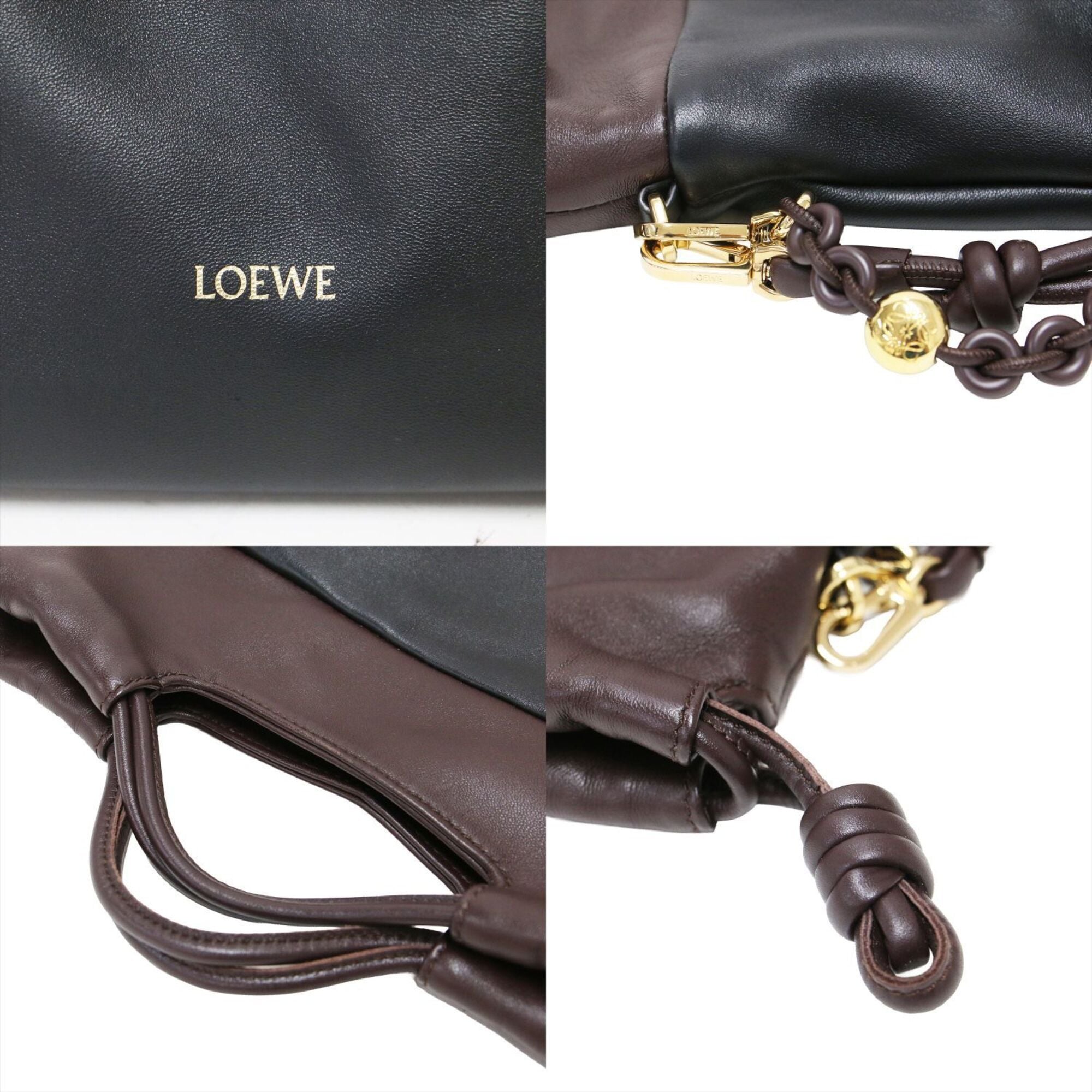 Loewe Black Brown Leather Shoulder Bag (Pre-Owned)
