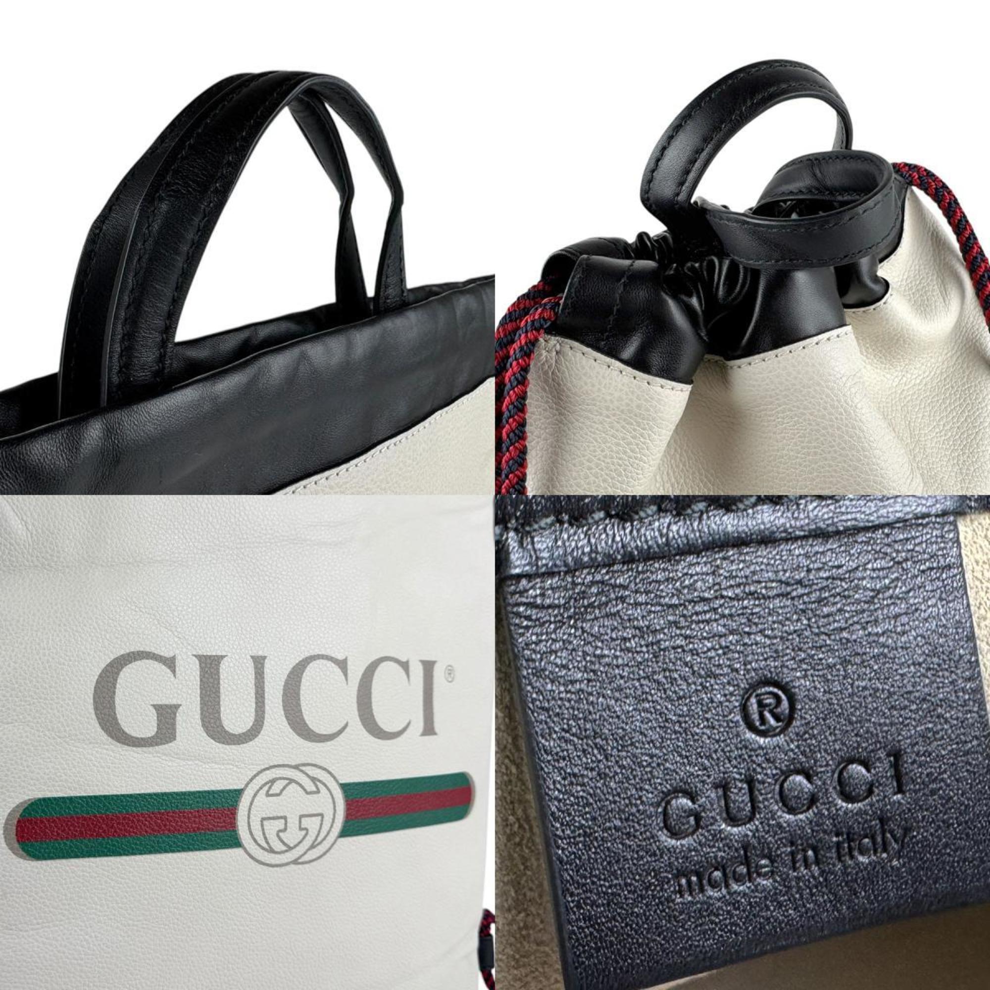 Gucci Black Ivory Leather Backpack (Pre-Owned)