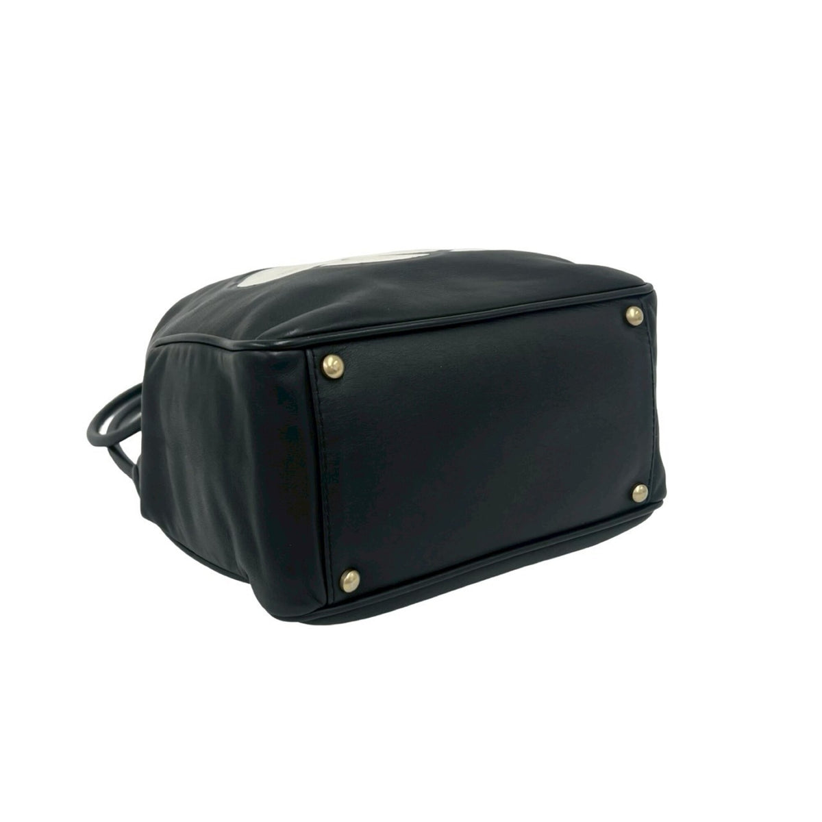 Chanel Black Leather Handbag Shoulder Bag Tote Bag (Pre-Owned)