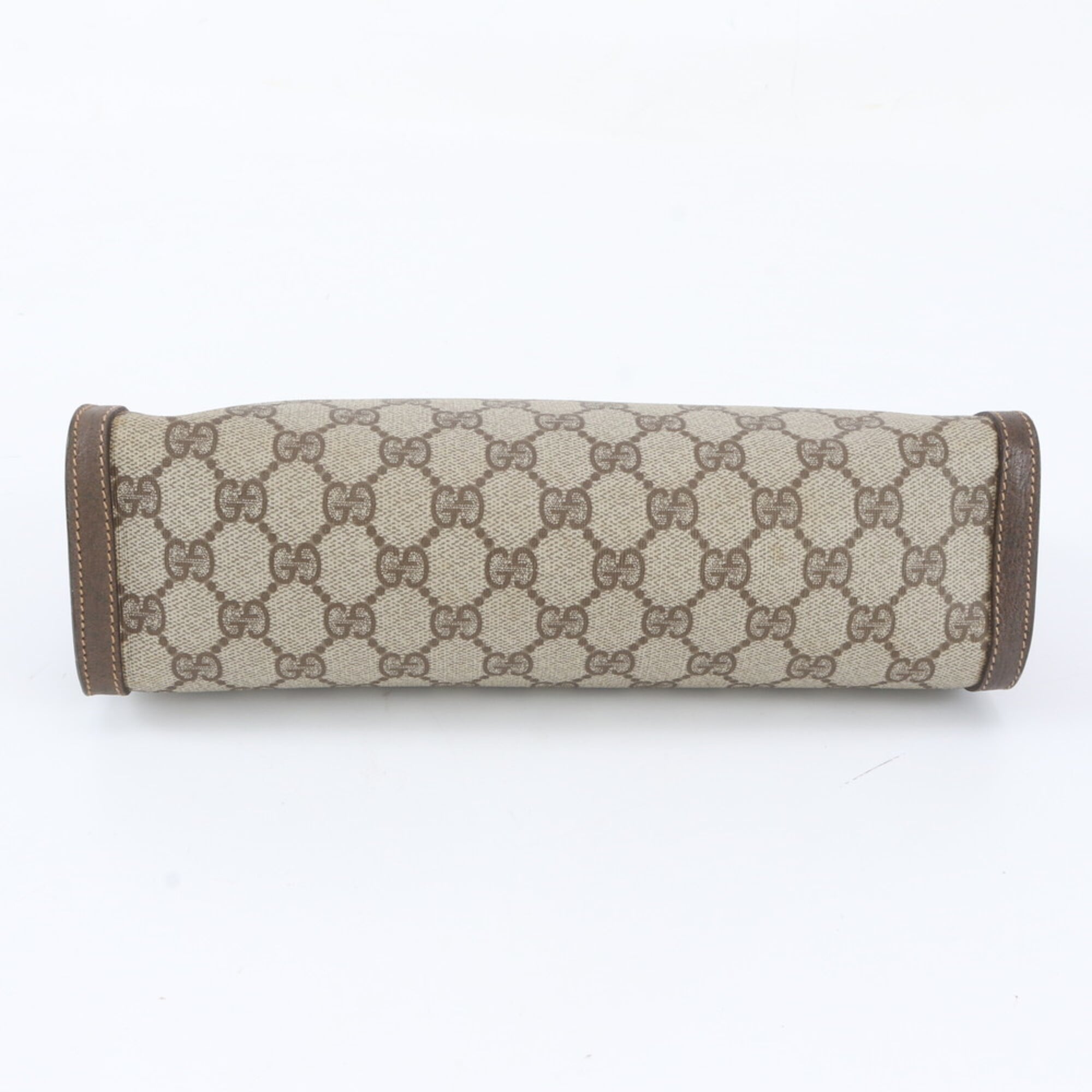 Gucci Beige Coated Canvas Leather Handbag Pouch (Pre-Owned)