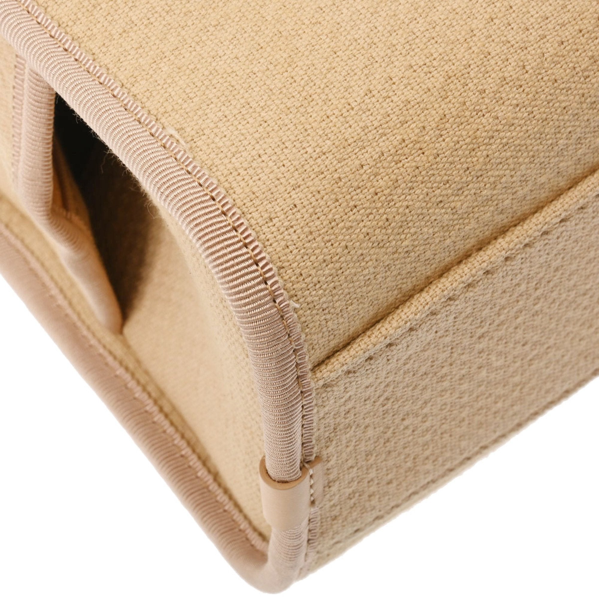 Chanel Beige Canvas Leather Tote Bag (Pre-Owned)