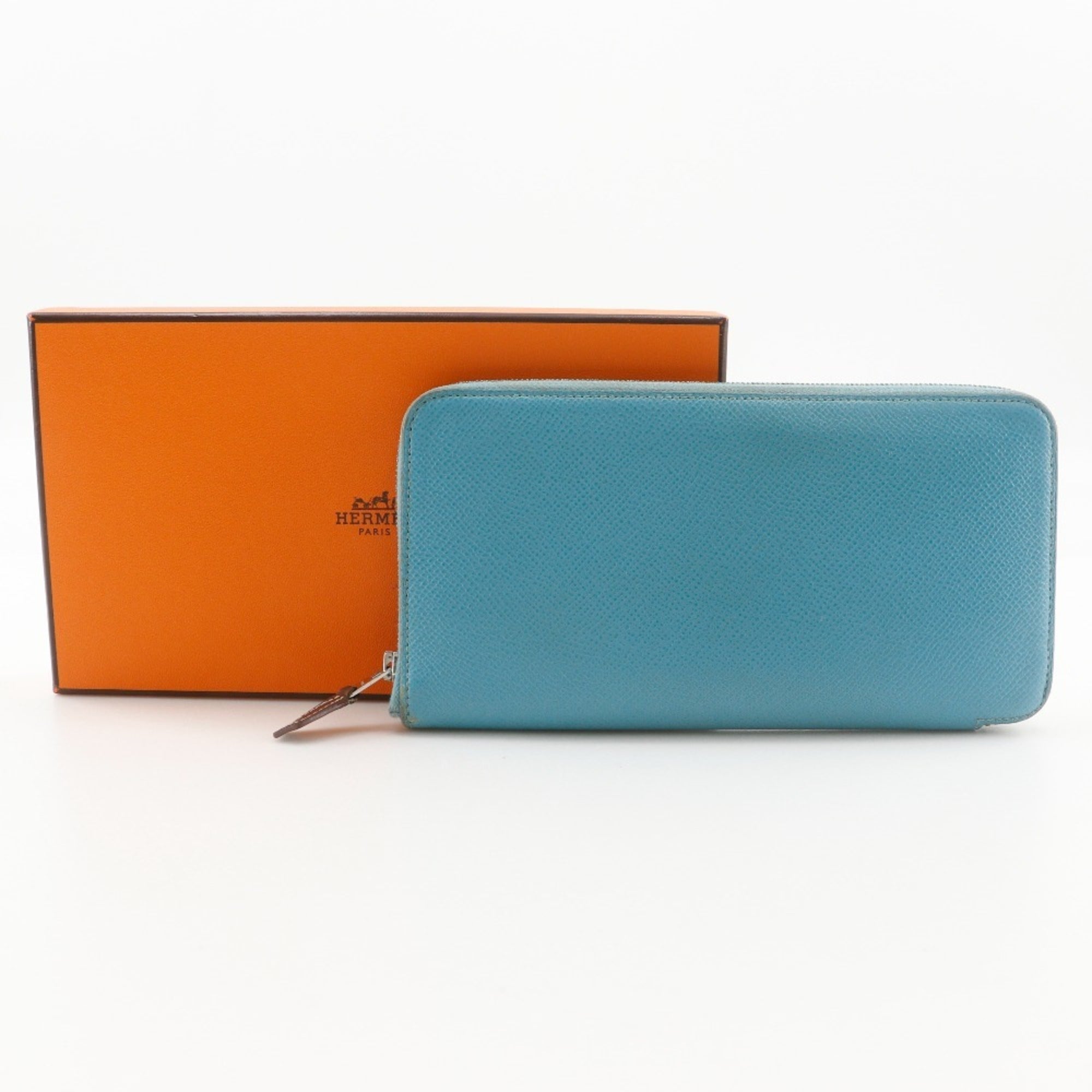Hermes Light Blue Epsom Leather Long Wallet (Bi-Fold) (Pre-Owned)