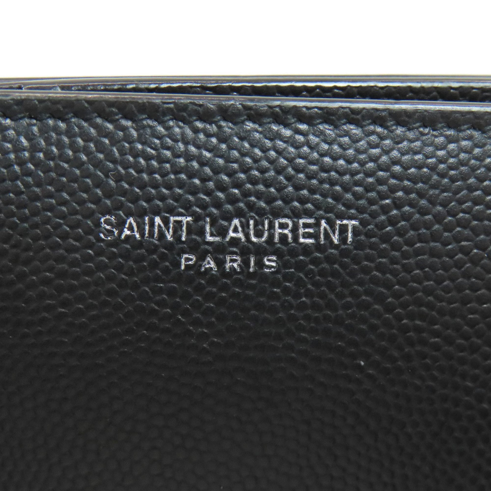 Yves Saint Laurent Black Leather Long Wallet (Bi-Fold) (Pre-Owned)