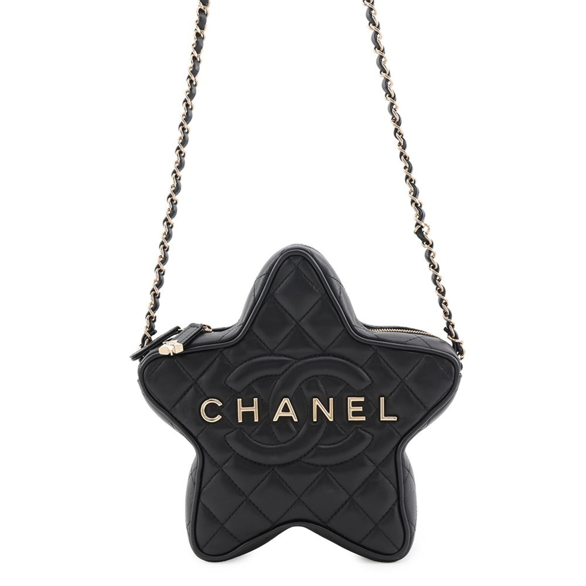 Chanel Black Leather Handbag Shoulder Bag (Pre-Owned)