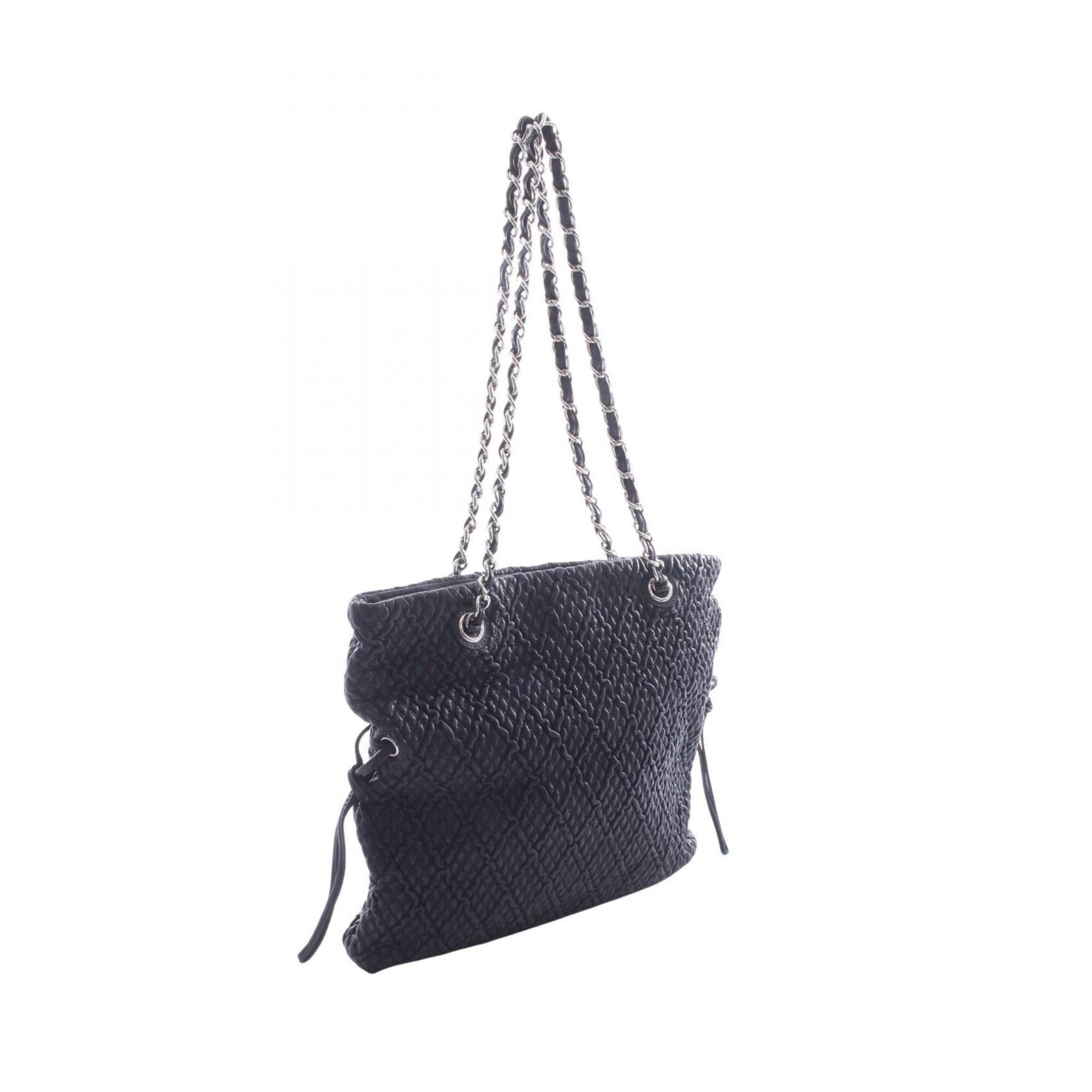 Chanel Black Leather Handbag Tote Bag (Pre-Owned)