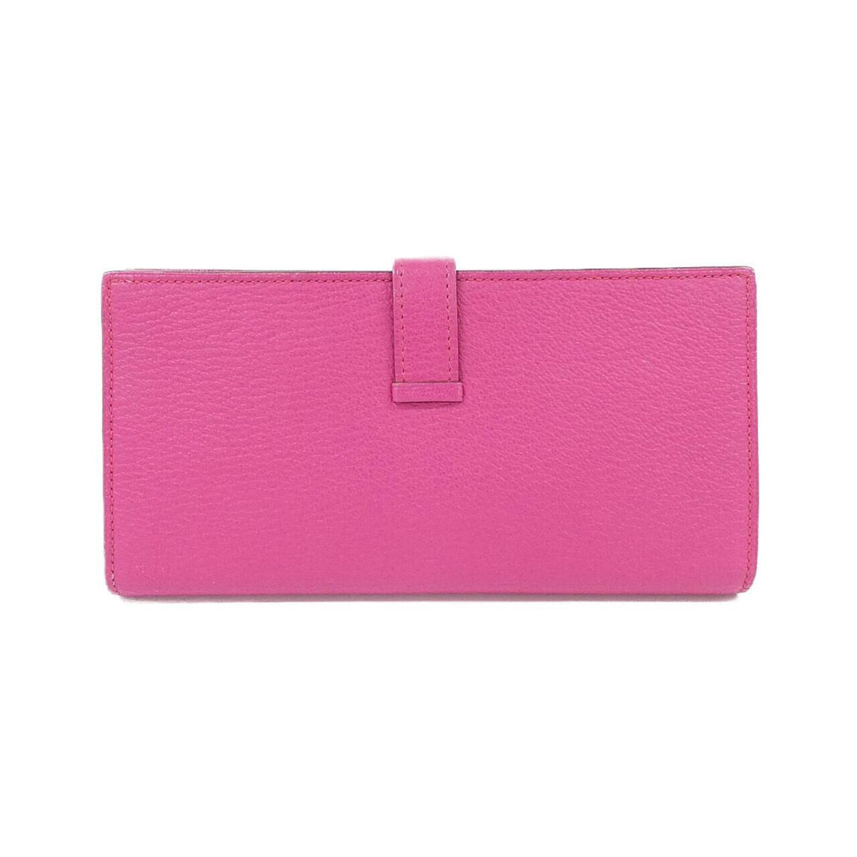 Hermes Rose Shocking Soufre Chevre Leather Long Wallet (Bi-Fold) (Pre-Owned)