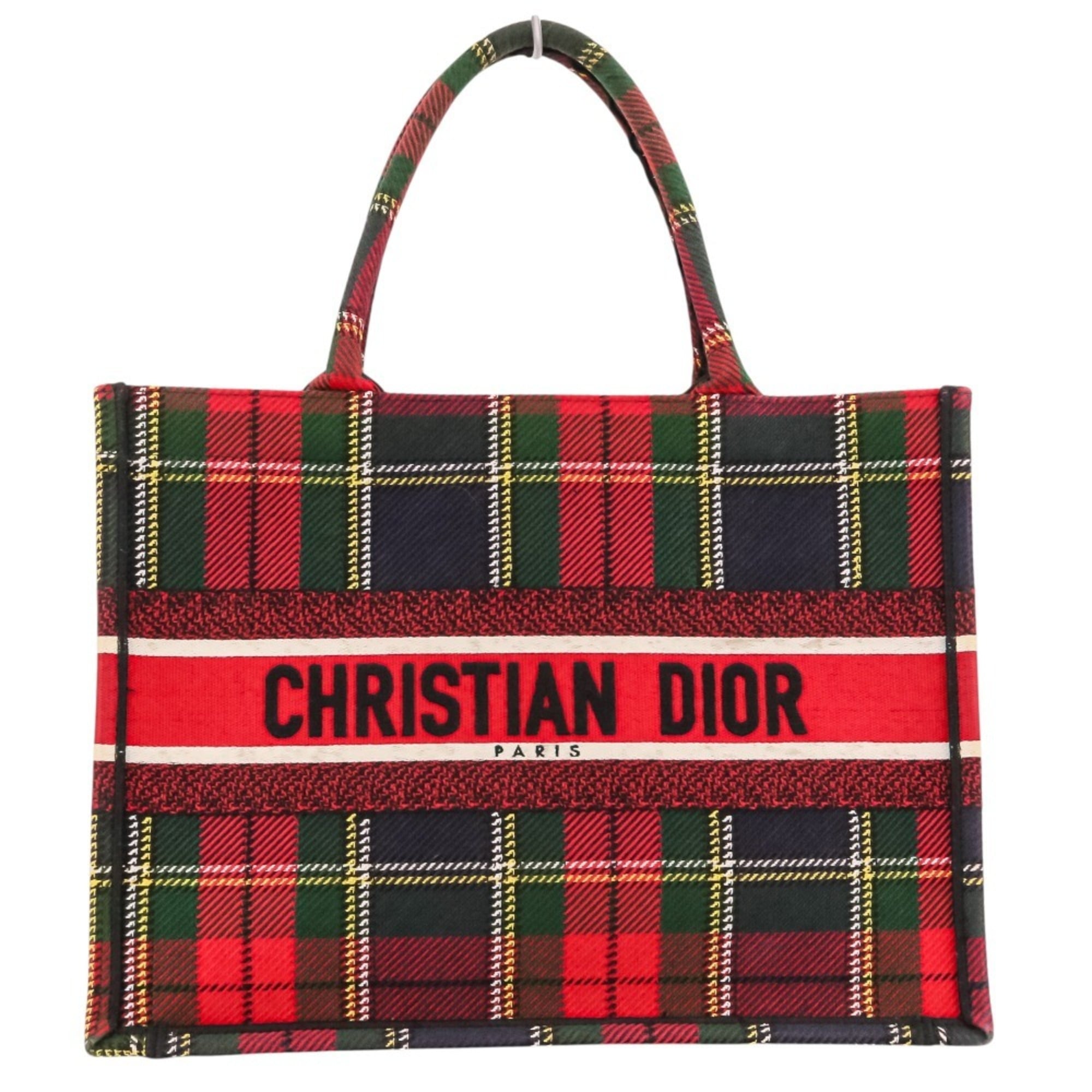 Christian Dior Green Green Red Color Handbag Tote Bag (Pre-Owned)