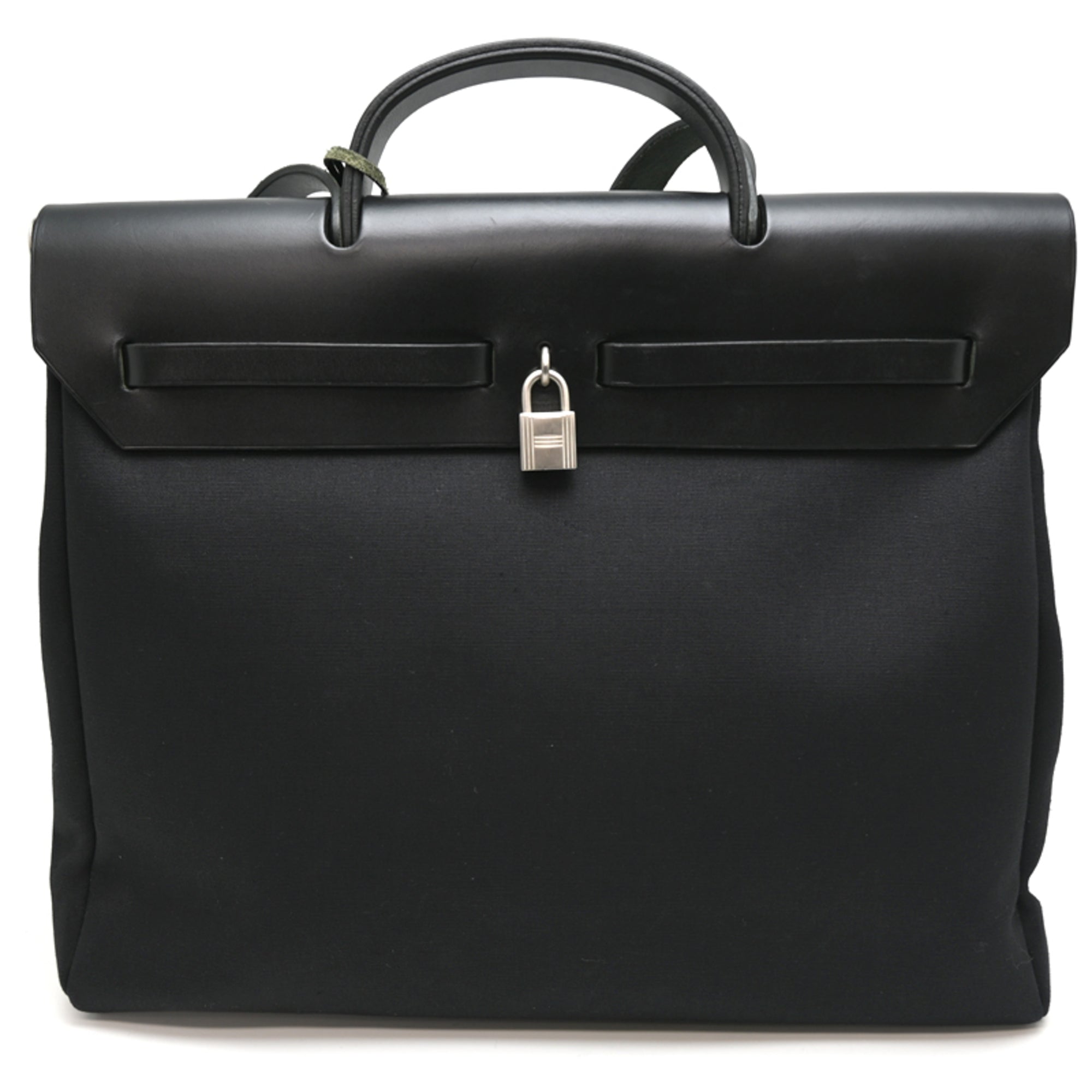 Hermes Black Toile Officier Shoulder Bag (Pre-Owned)