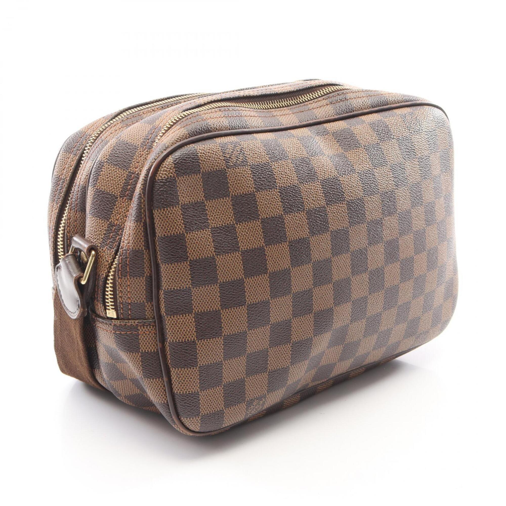 Louis Vuitton Brown Ebene Coated Canvas Leather Handbag Shoulder Bag (Pre-Owned)