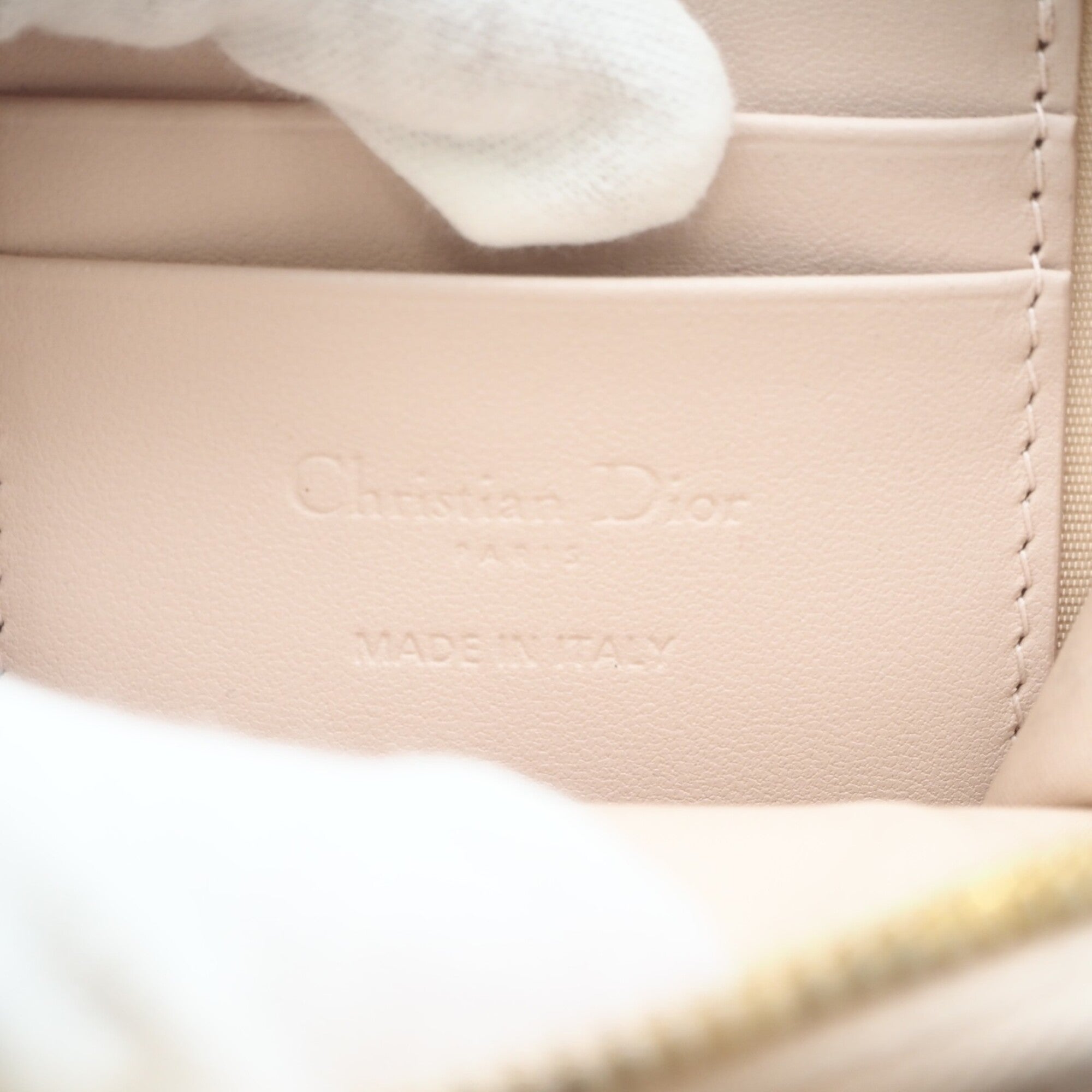Christian Dior Lady Dior Pink Beige Leather Shoulder Bag (Pre-Owned)