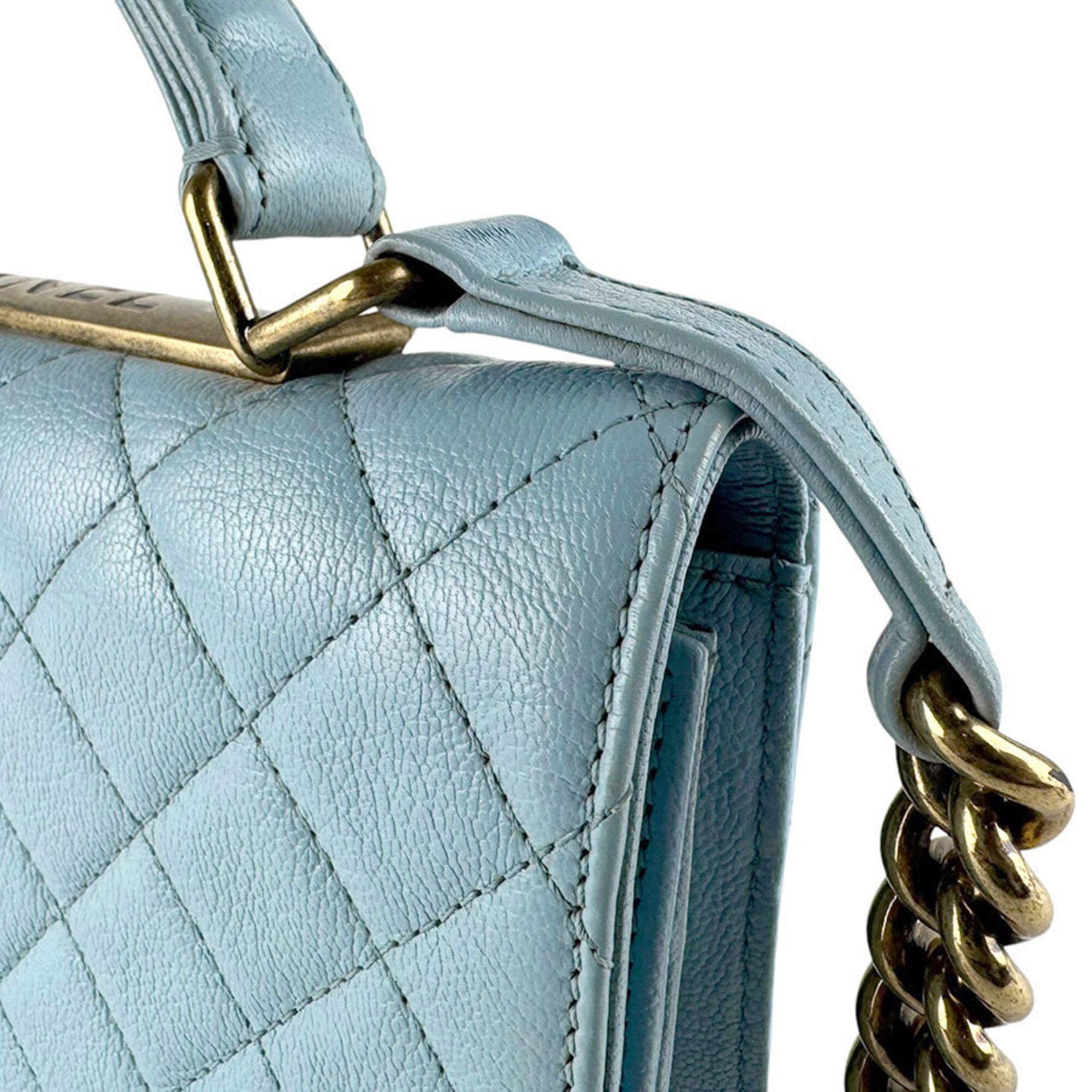 Chanel Blue Leather Handbag Shoulder Bag (Pre-Owned)