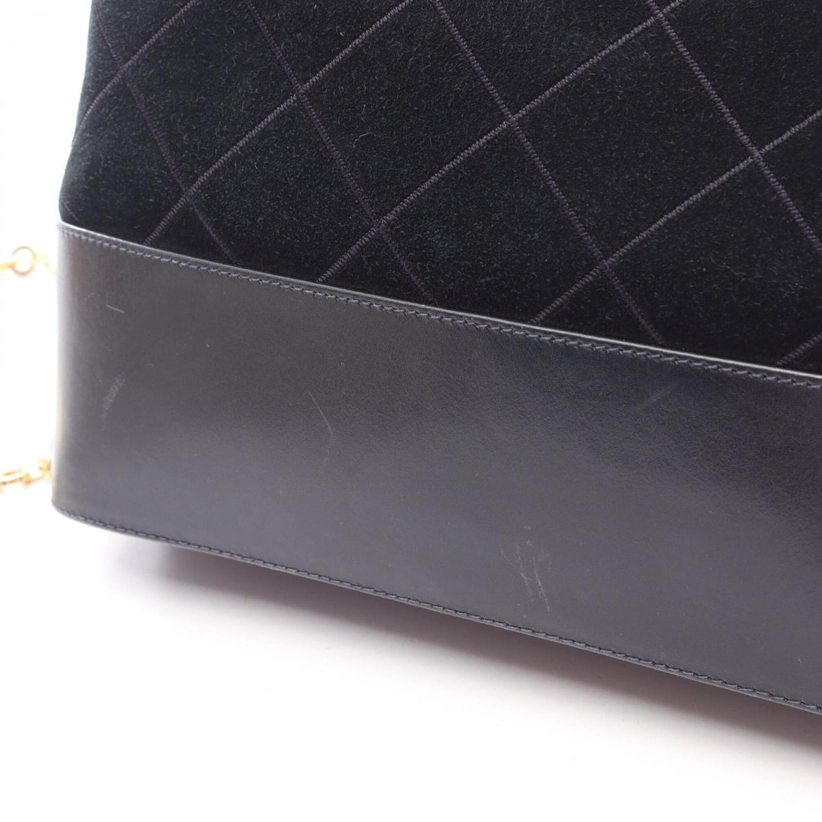 Salvatore Ferragamo Black Leather Suede Handbag Shoulder Bag (Pre-Owned)