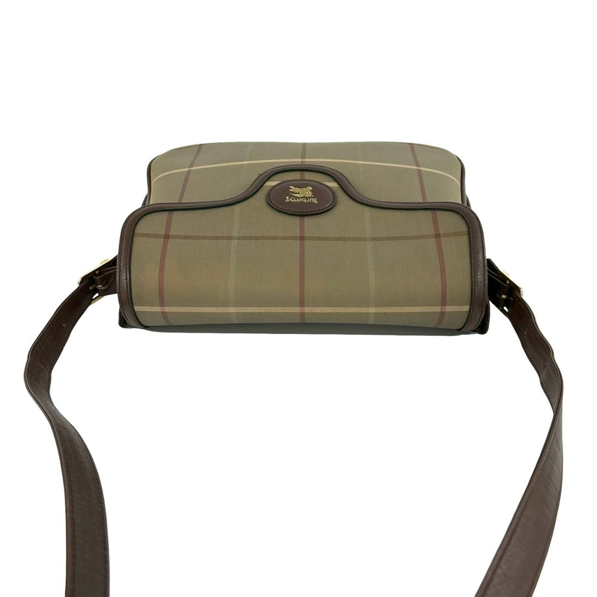 Burberry Brown Khaki Canvas Leather Shoulder Bag (Pre-Owned)