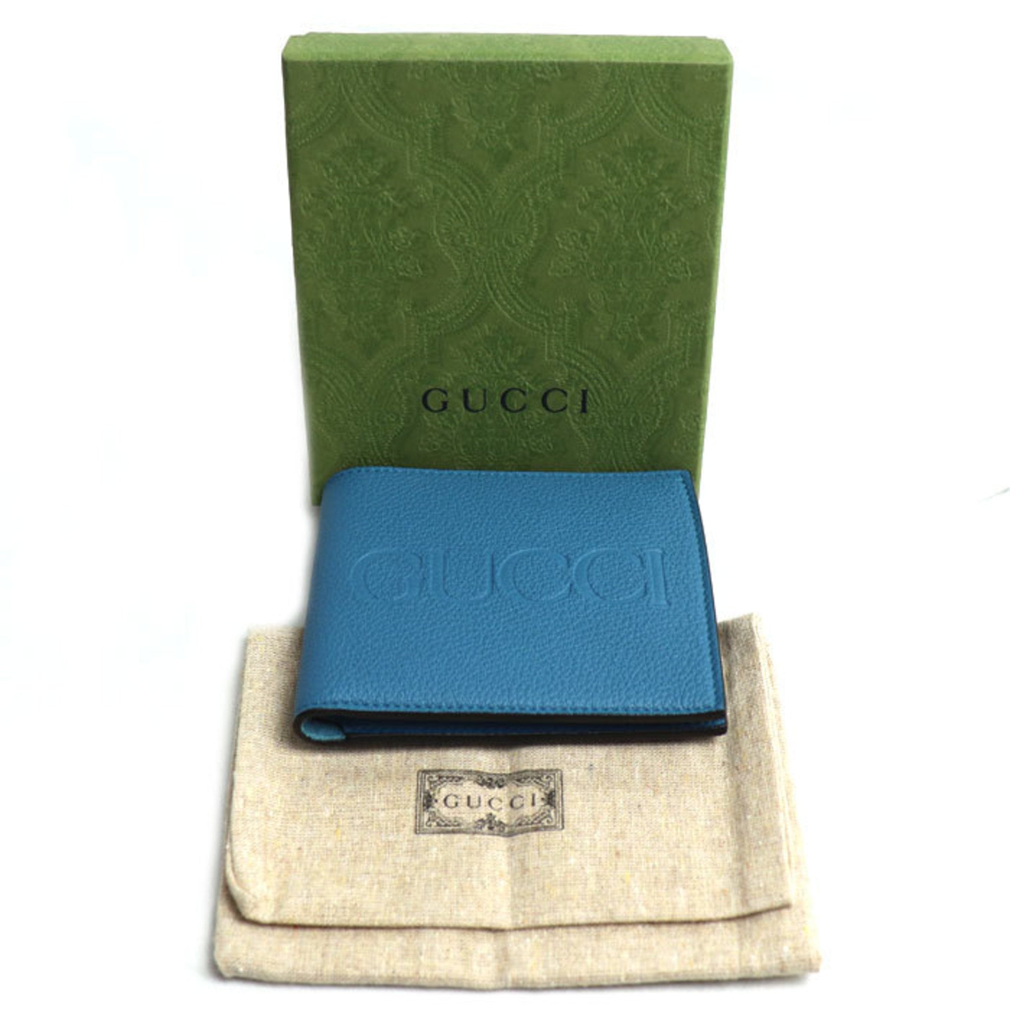Gucci Blue Leather Wallet (Bi-Fold) (Pre-Owned)