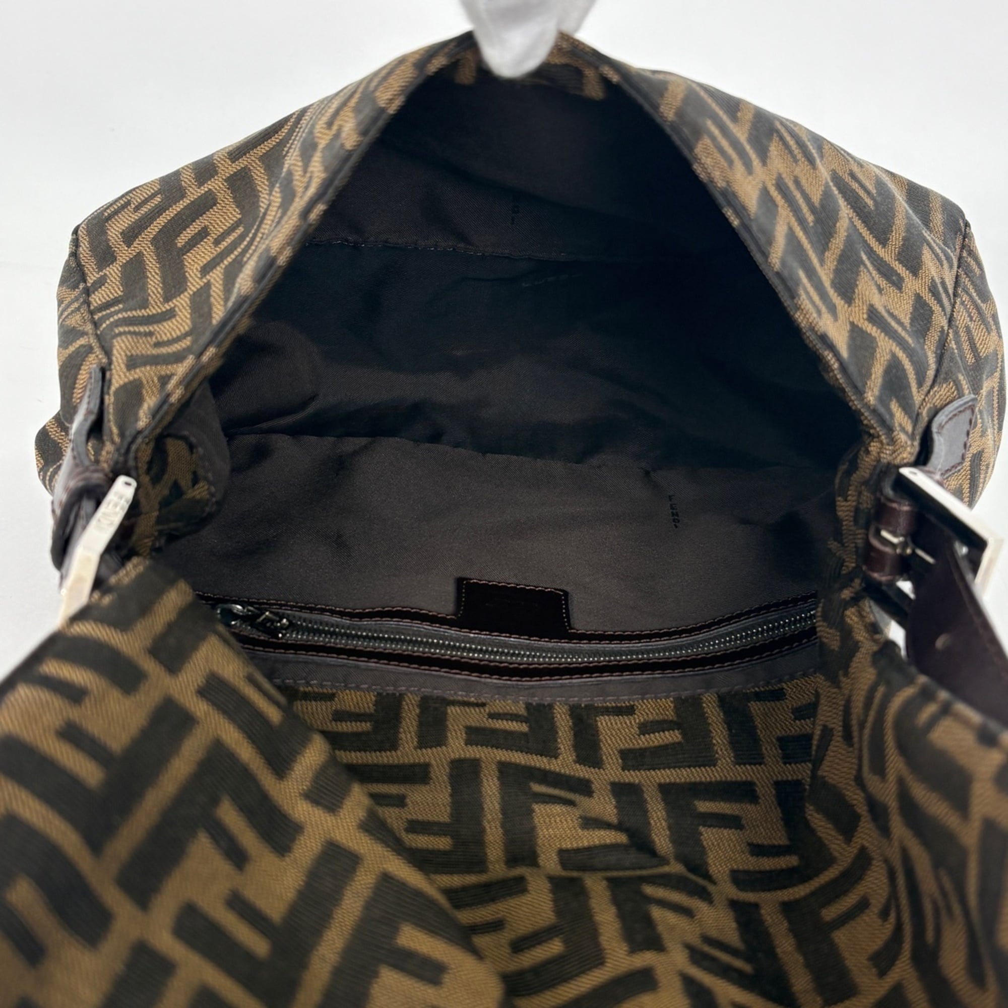 Fendi Brown Canvas Leather Shoulder Bag (Pre-Owned)