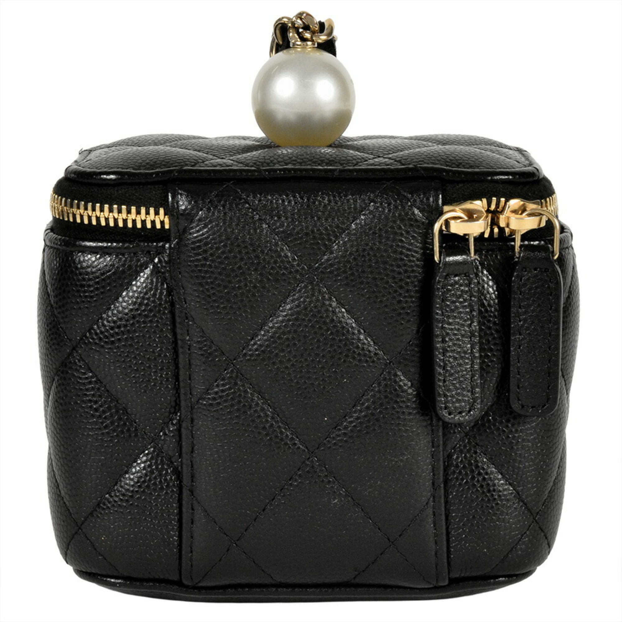 Chanel Black Grained Calfskin Vanity Bag (Pre-Owned)