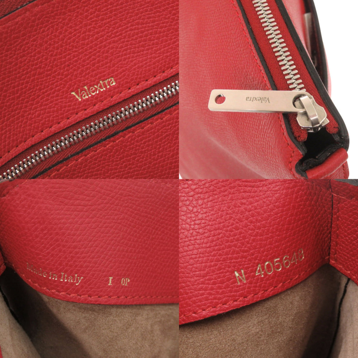 Valextra Red Color Leather Tote Bag (Pre-Owned)