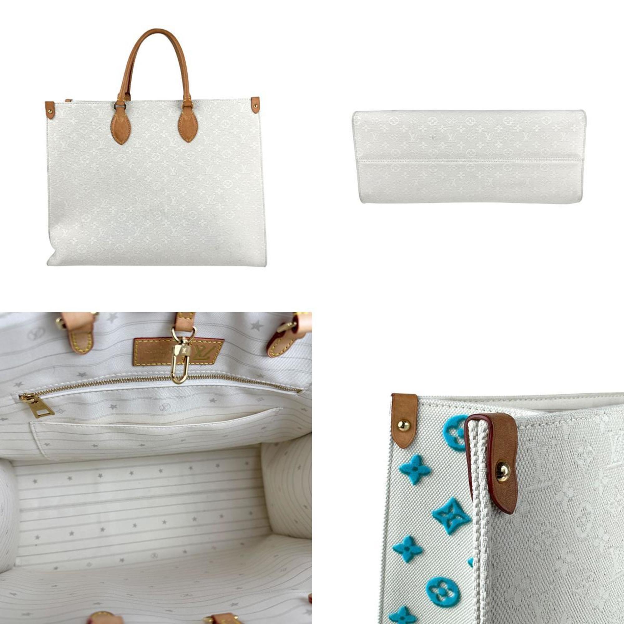 Louis Vuitton White Canvas Handbag Tote Bag (Pre-Owned)