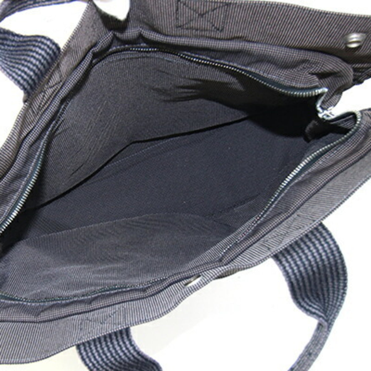 Hermes Her Line Gray Canvas Handbag Tote Bag (Pre-Owned)