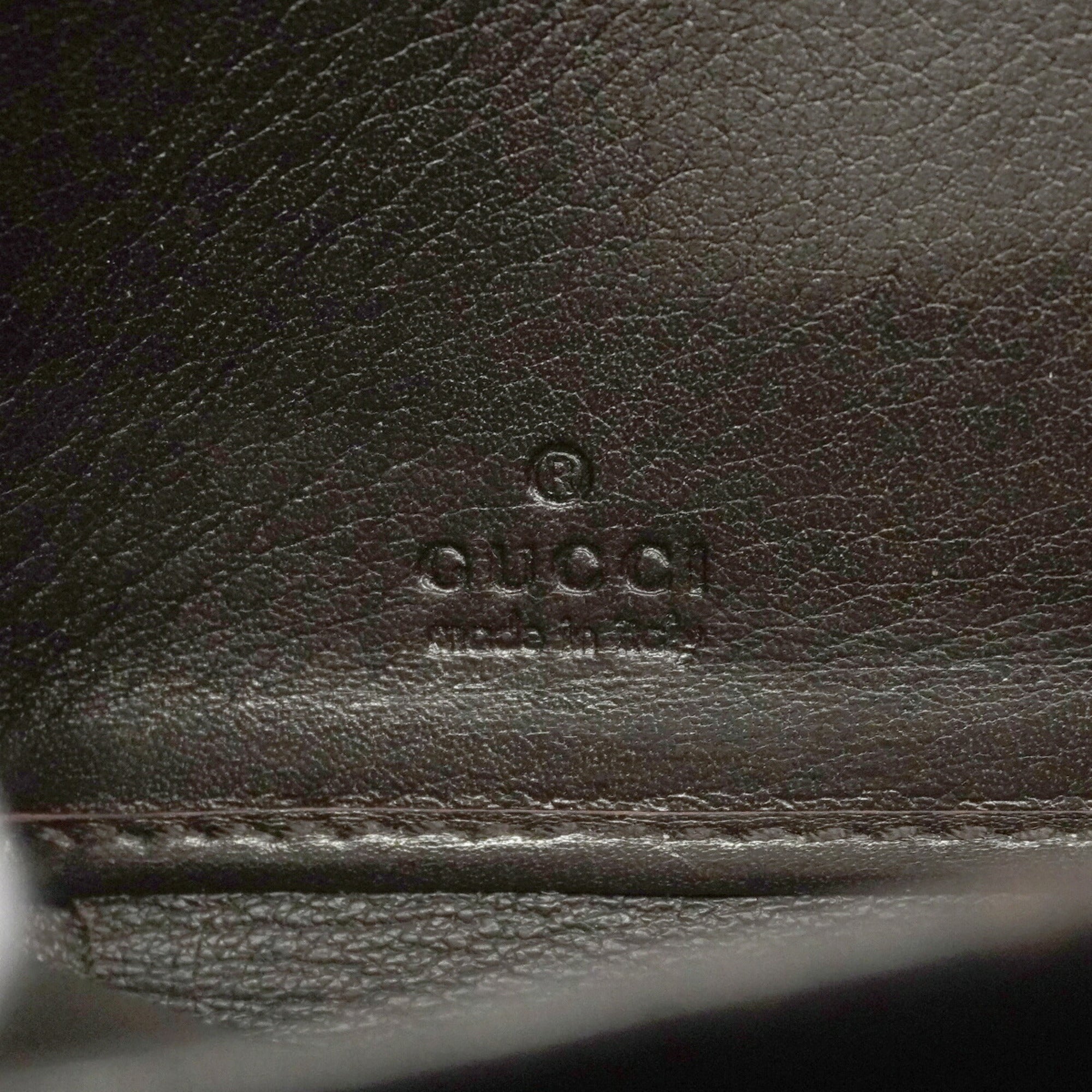 Gucci Dark Brown Leather Long Wallet (Bi-Fold) (Pre-Owned)