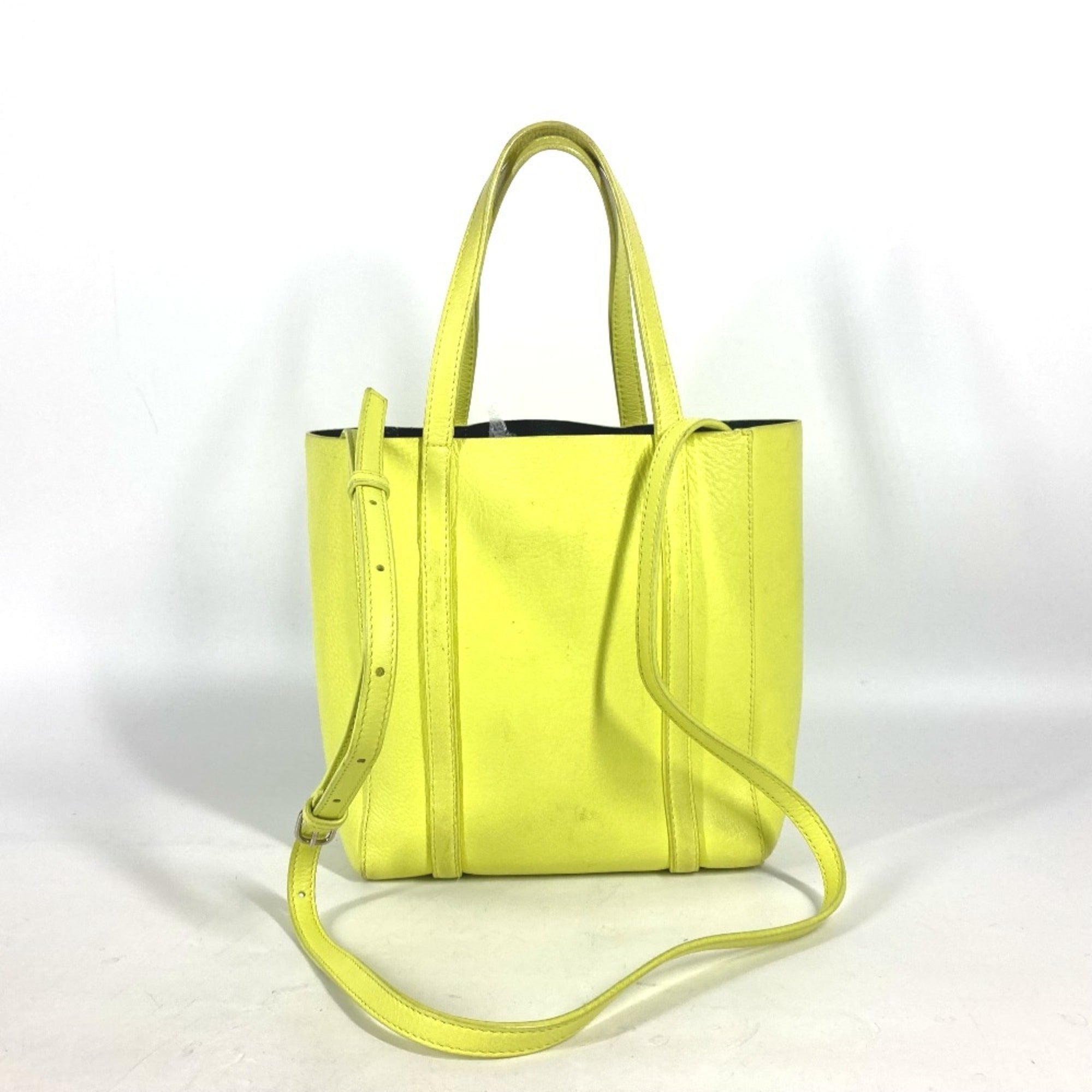 Balenciaga Black Yellow Leather Shoulder Bag Tote Bag (Pre-Owned)