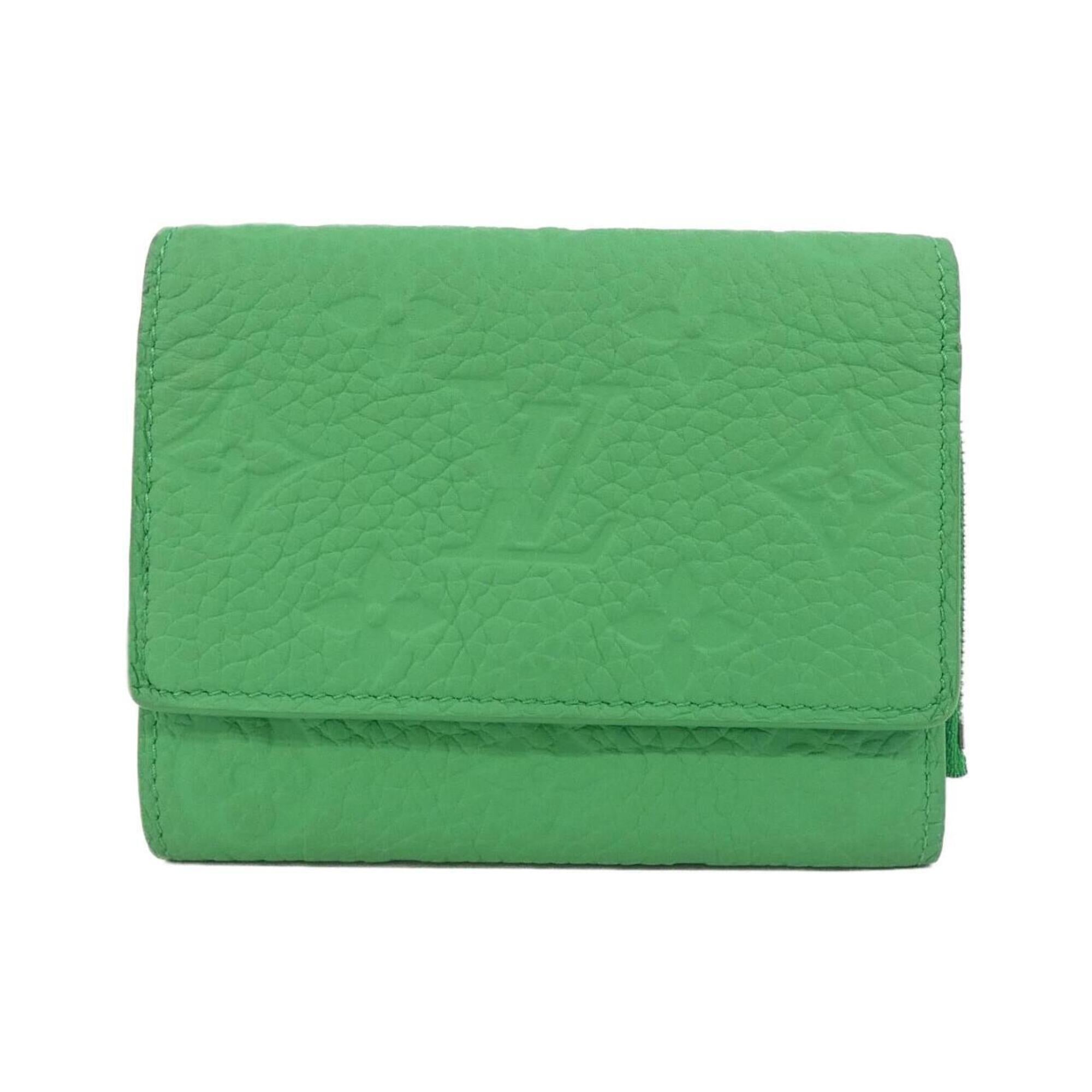 Louis Vuitton Taurillon Green Leather Wallet (Tri-Fold) (Pre-Owned)