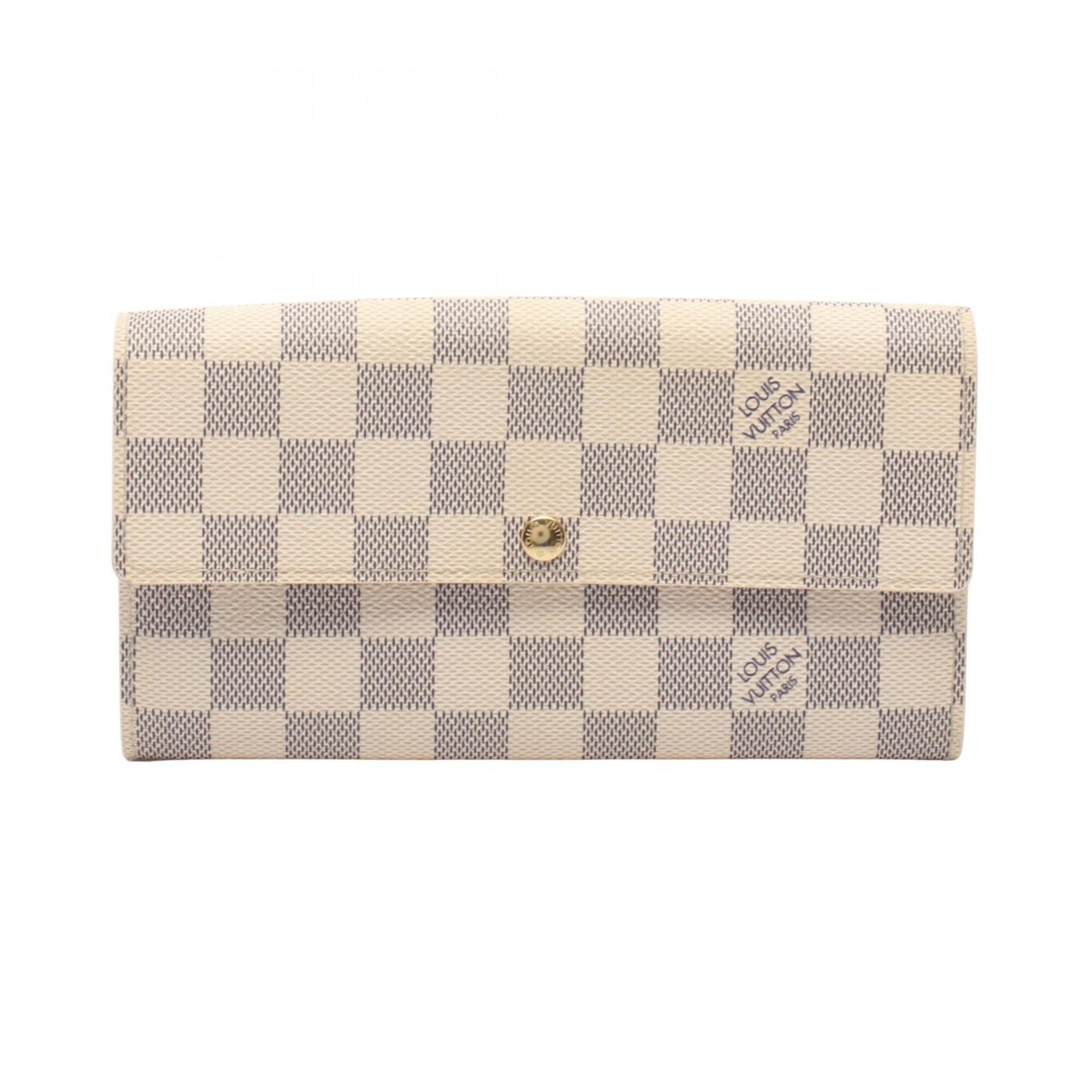 Louis Vuitton White Damier Azur Long Wallet (Bi-Fold) (Pre-Owned)