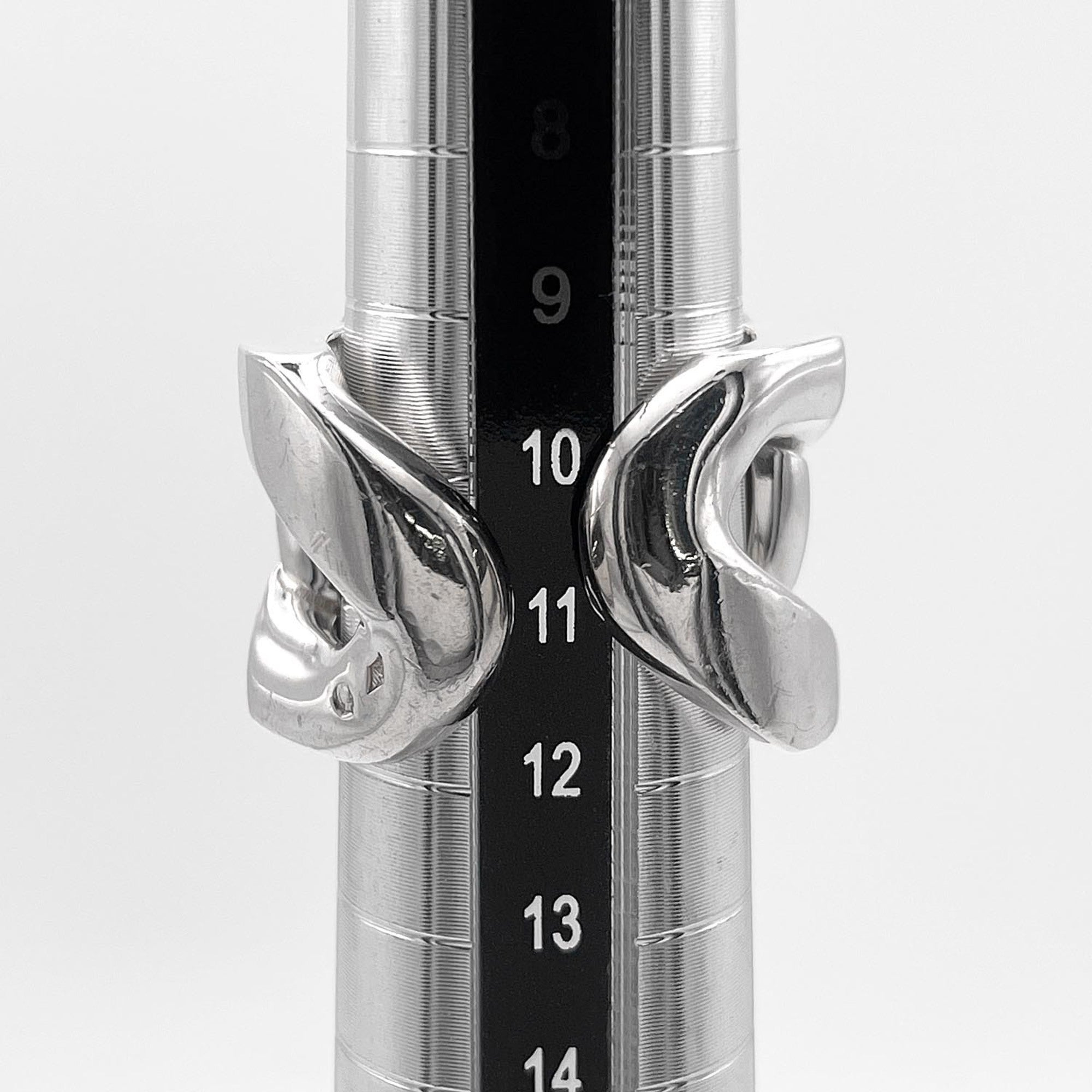 Hermes Silver Silver 925 Band Ring (Pre-Owned)