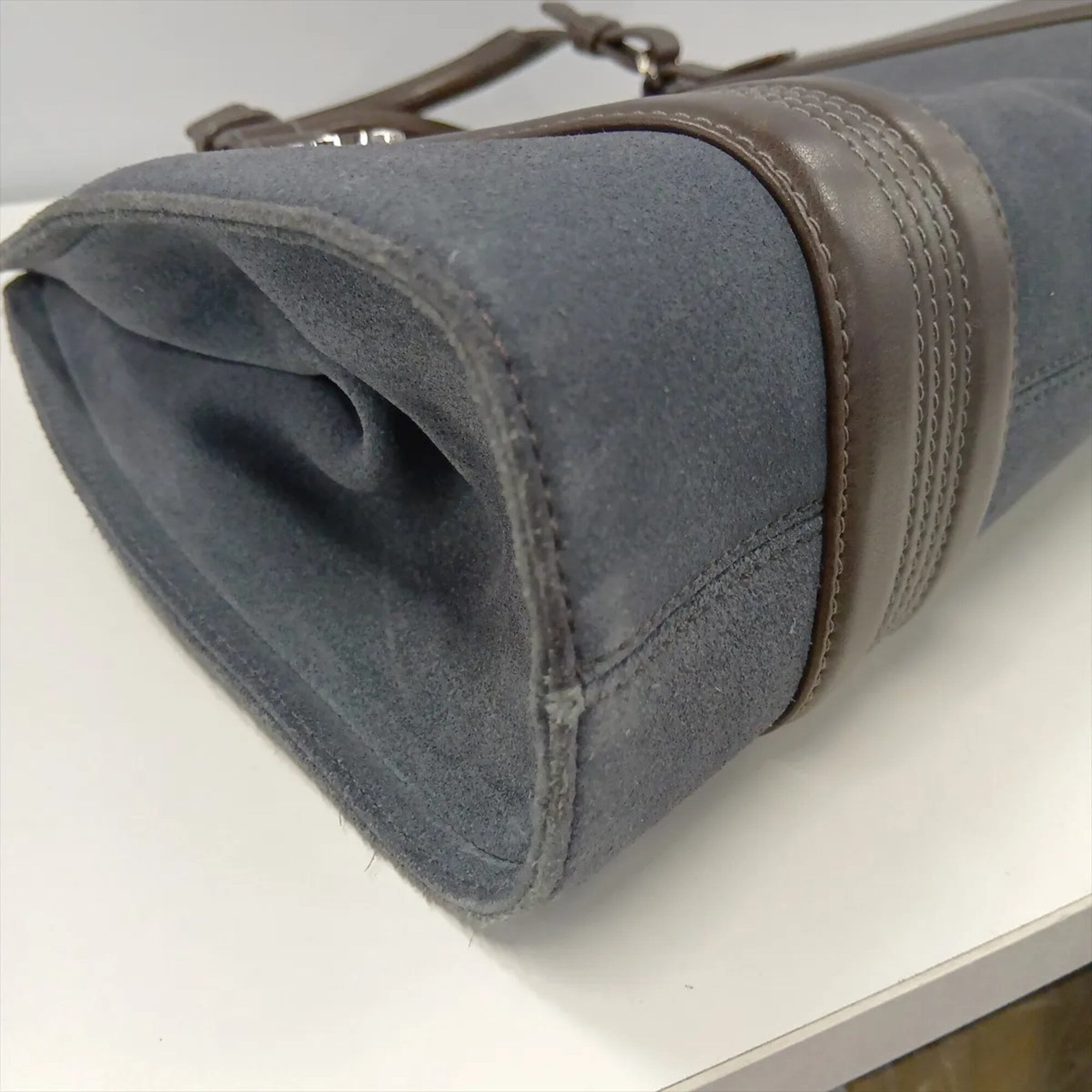 Loewe Blue Brown Leather Handbag Tote Bag (Pre-Owned)